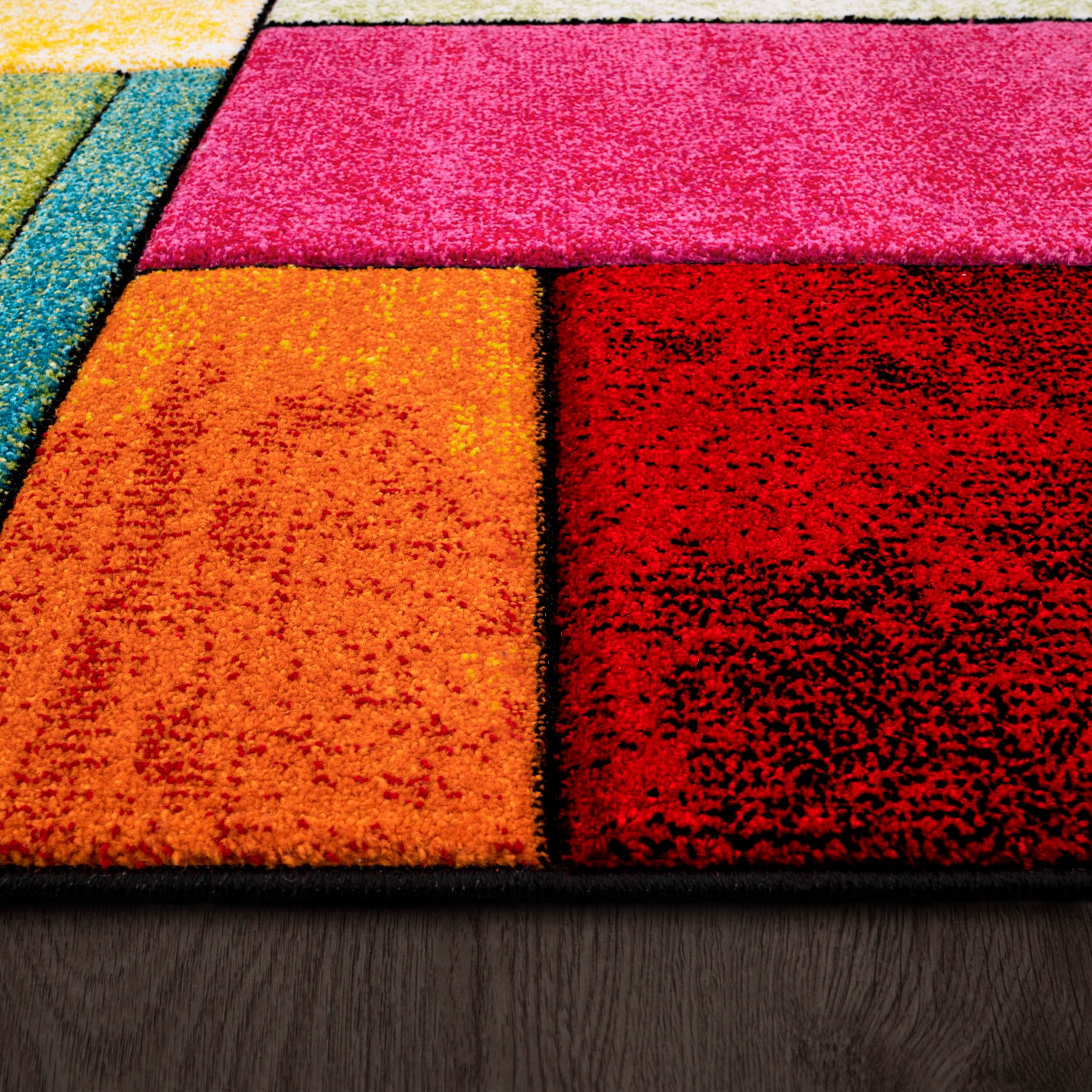 Paco Home Teppich »Brilliance 661«, rechteckig, 18 mm Höhe, Kurzflor, modernes 3D-Patchwork Design
