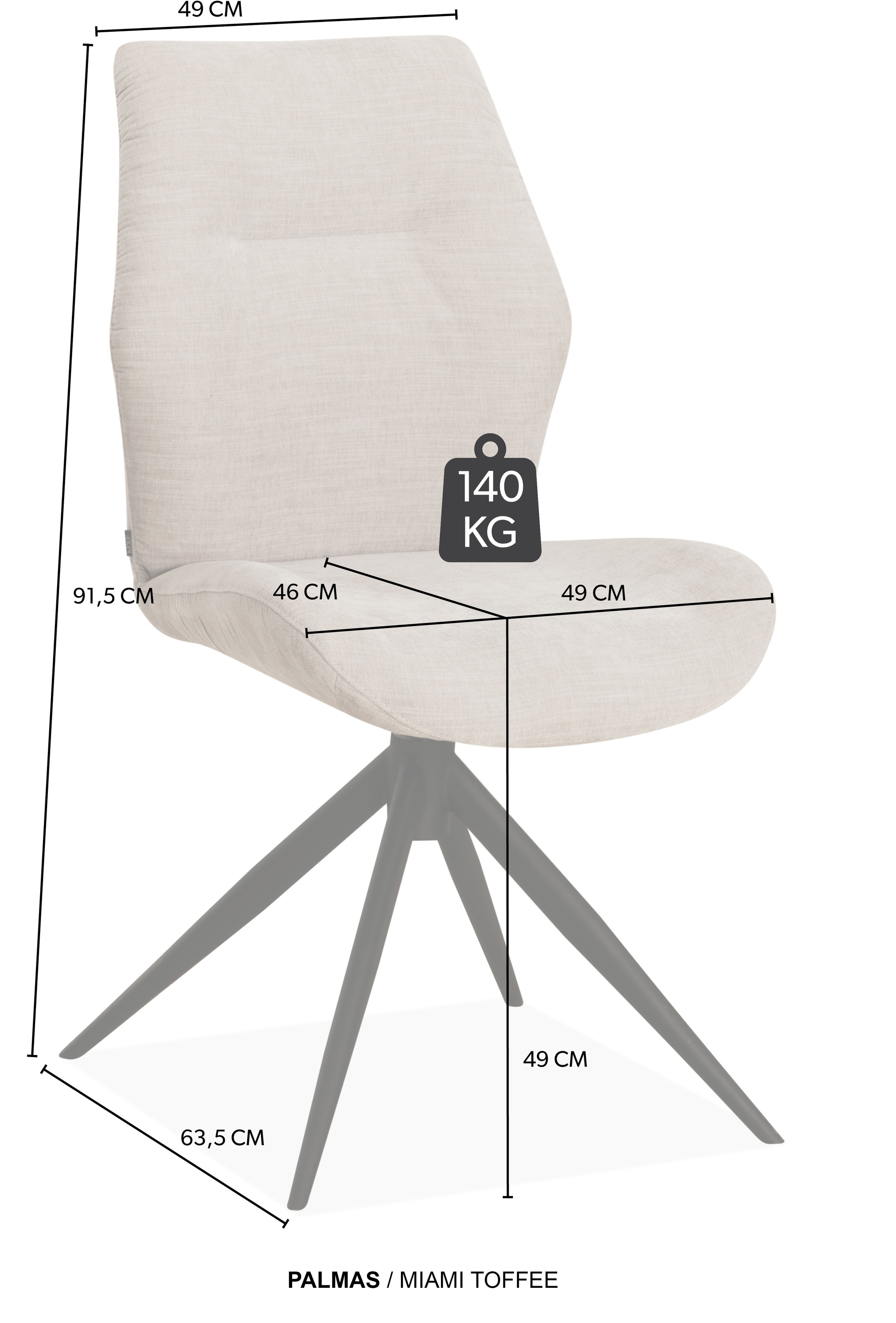 OMG Design Esszimmerstuhl »Palmas« (Set) 2 Stk.Drehstuhl mit auto-return, Moderner Bezug