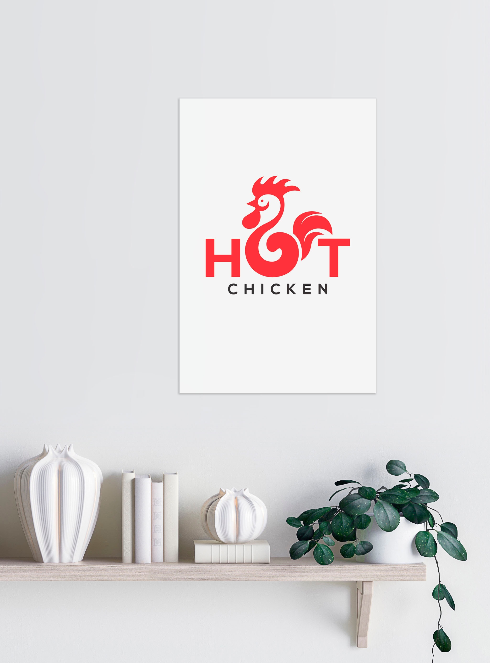 queence Wanddekoobjekt »HOT CHICKEN«, Stahlschild, Blechschild, Spruch, Witzig, Wanddeko, retro, 20x30cm
