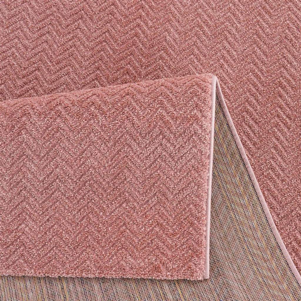 Carpet City Teppich »Friseé-Teppich FANCY805«, rechteckig, 12 mm Höhe, Läufer, Kurzflor, Einfarbig, 3D-Optik, Zickzack Look, Wohnzimmer
