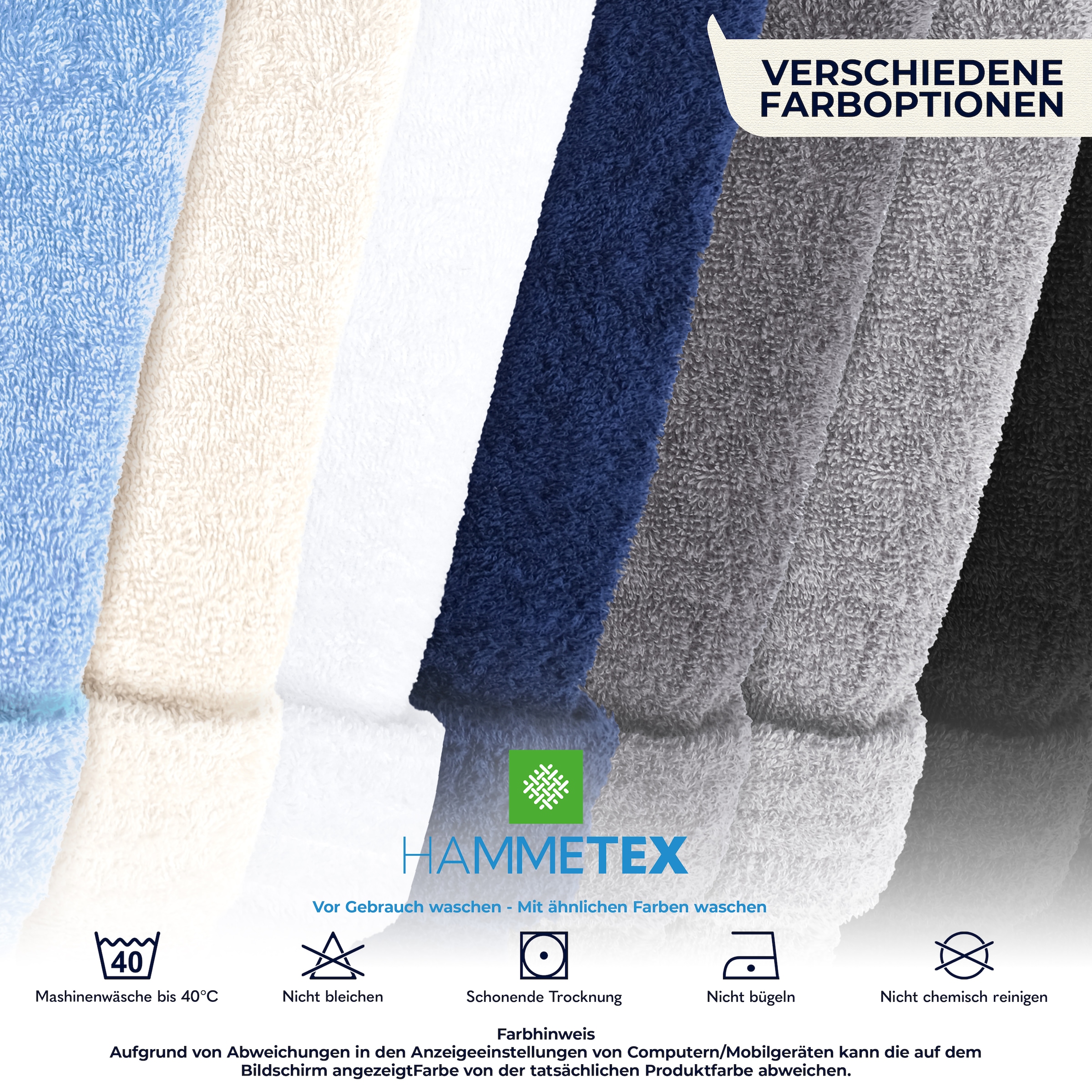HAMMETEX Herrenbademantel »hergestellt aus 100% Baumwolle – 380 g/m² Frottee, mit Taschen« 1 Stk.