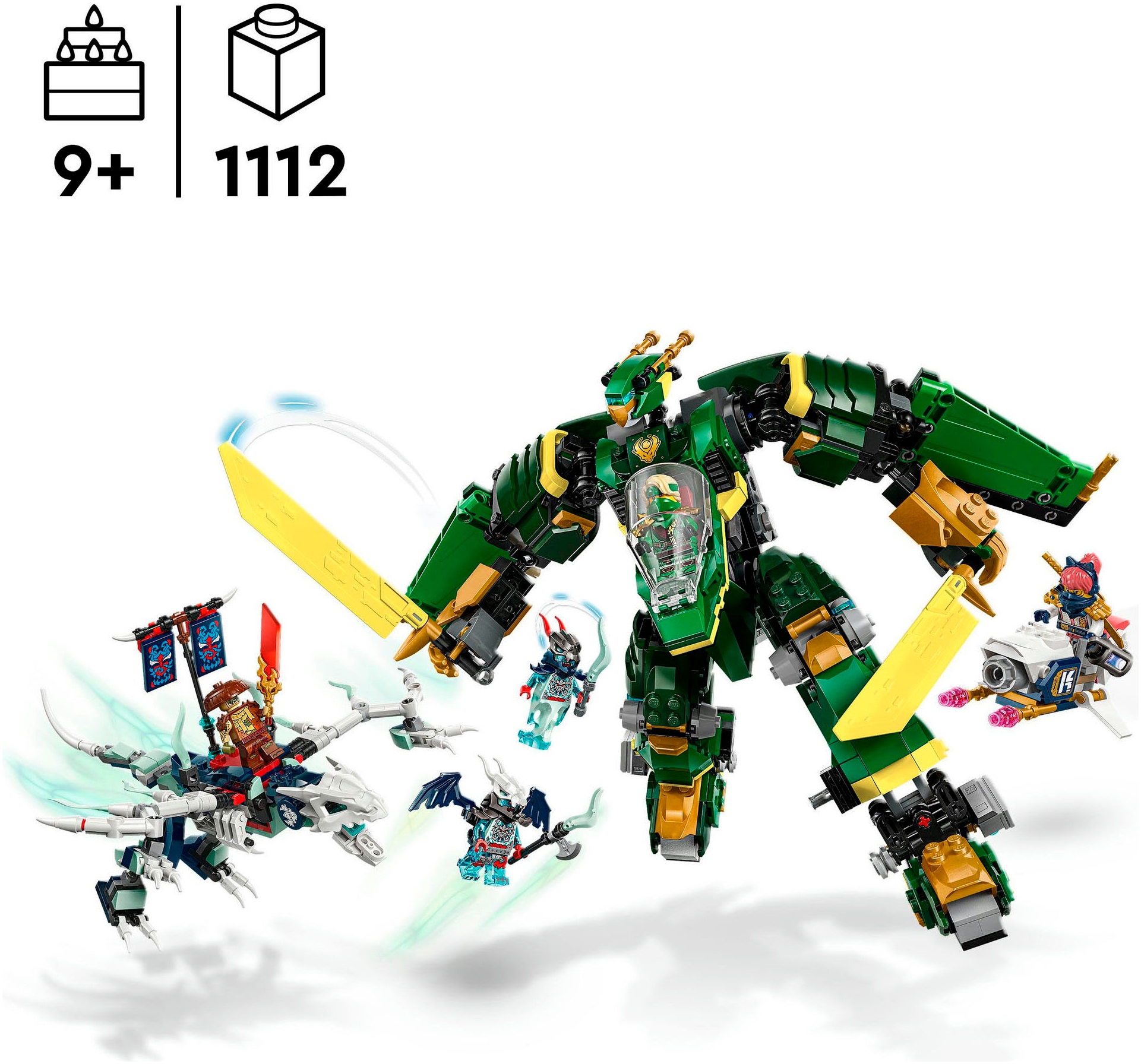 LEGO® Konstruktionsspielsteine »Lloyds Jet-Mech (71845), LEGO Ninjago«, (1112 St.), Made in Europe