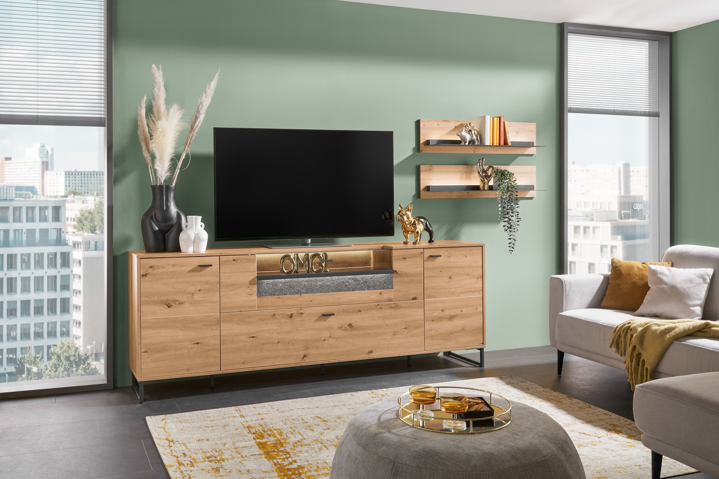 set one by Musterring TV-Schrank "Deltona", inkl. LED-Beleuchtung, Metallku günstig online kaufen