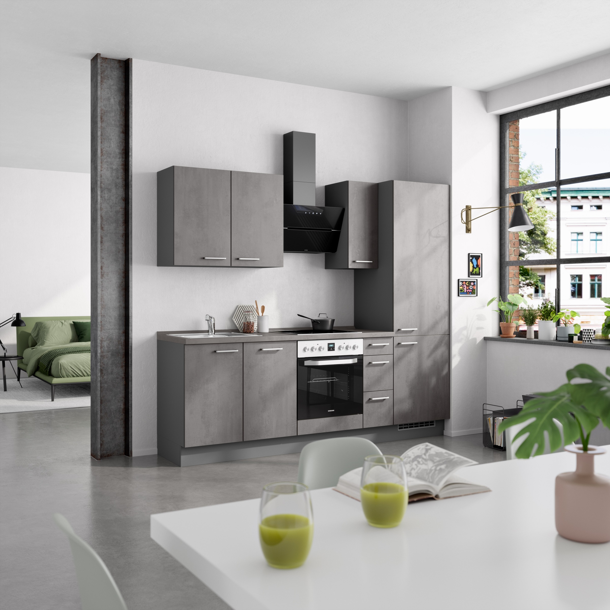 nobilia® Küchenzeile »"Riva II"«, vormontiert, Ausrichtung wählbar, Breite 240 cm, wahlw. mit E-Geräten