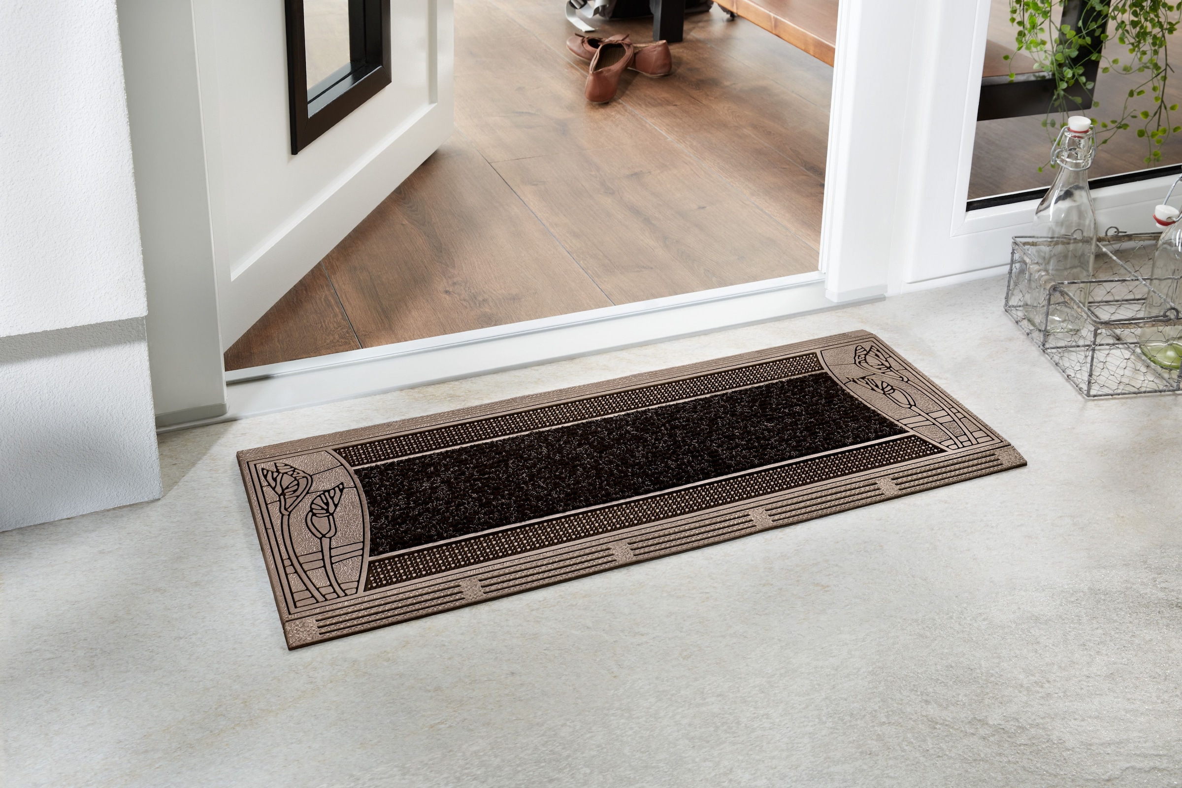 Home2Fashion Fußmatte »CenterClean XL«, rechteckig, 10 mm Höhe, schmale Schmutzfangmatte, strapazierfähig, In- und Outdoor geeignet