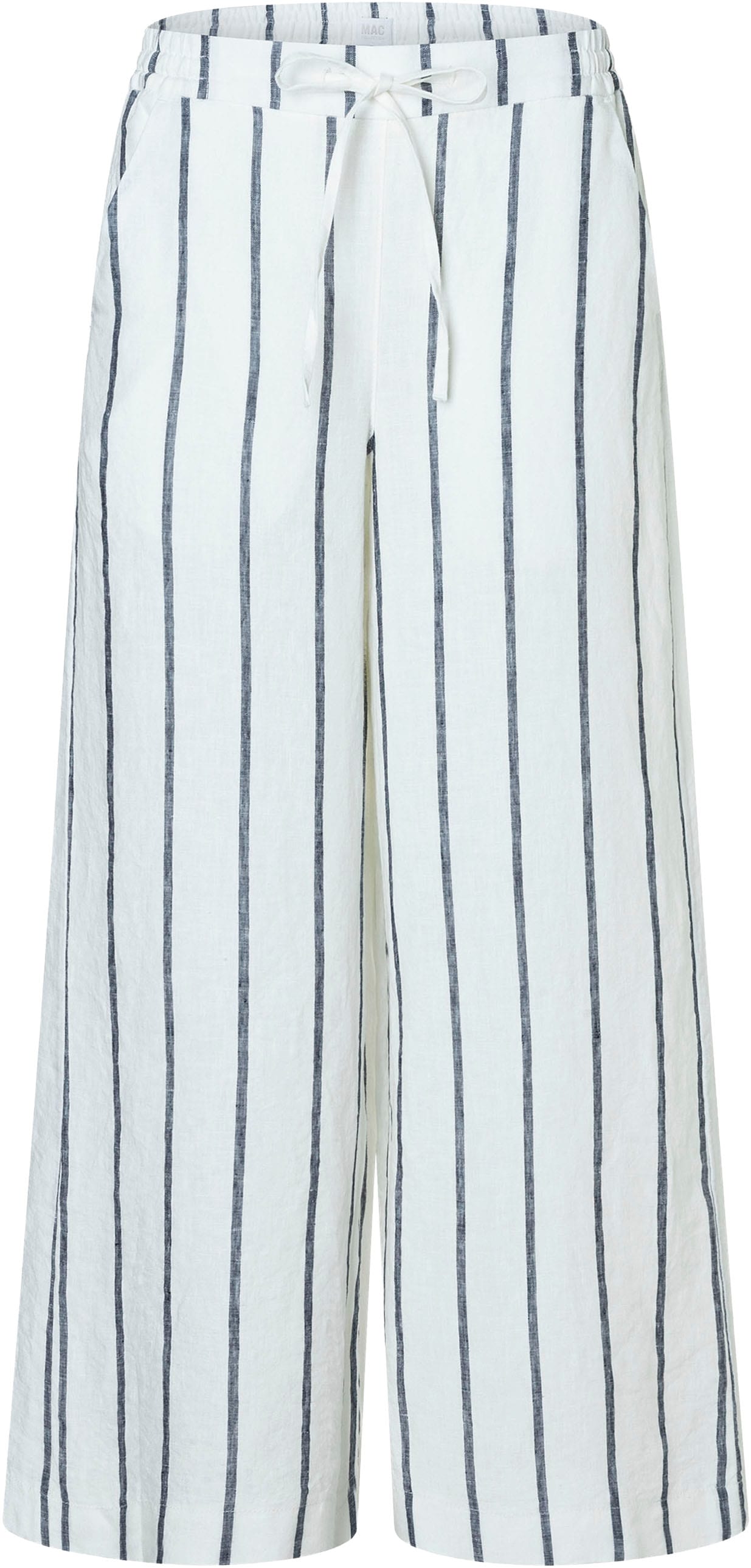 MAC Leinenhose »CALLIE cropped«  gestreift mit Kordelzug