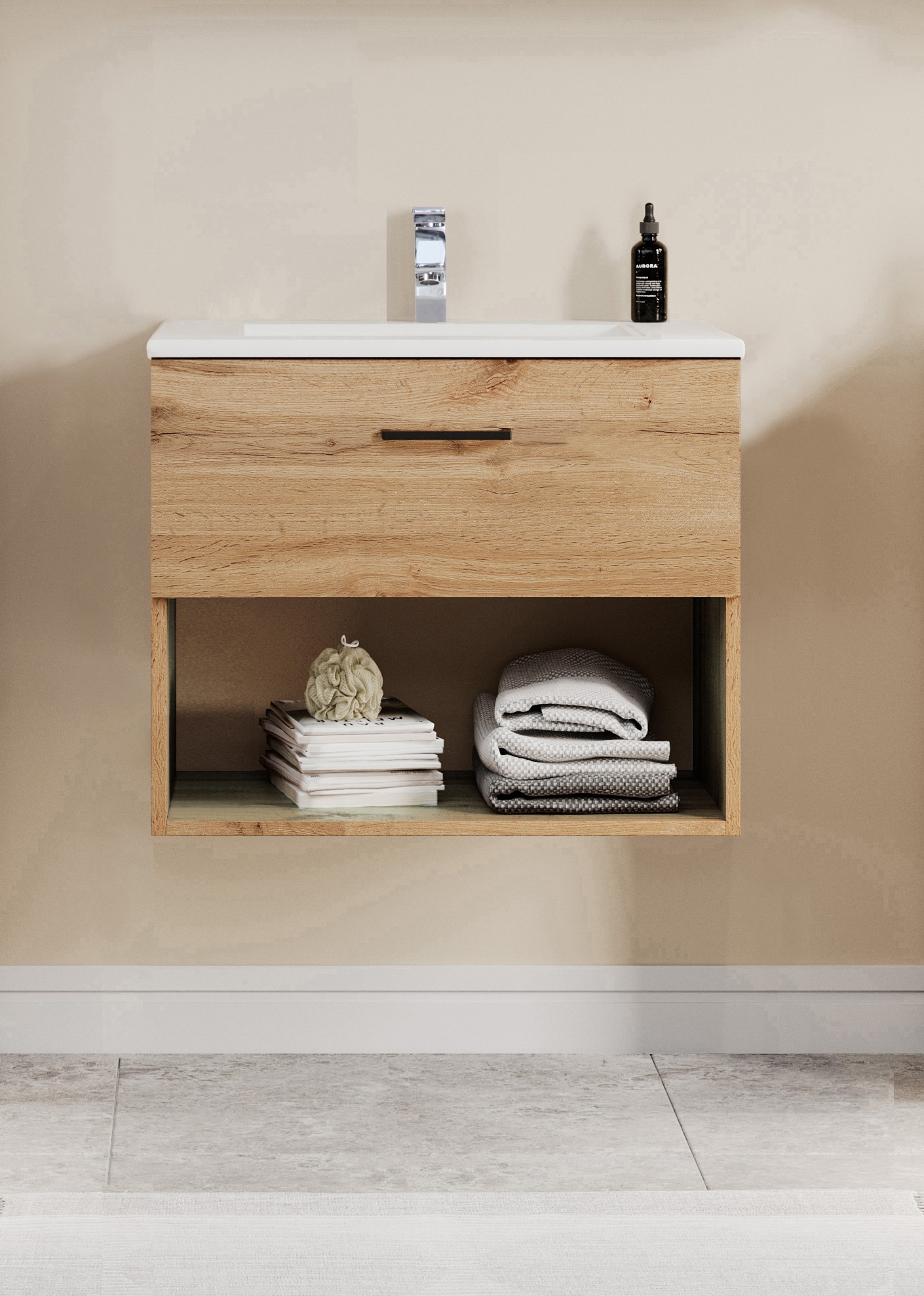 welltime Waschtisch "Trento Light mit Keramik-Auflagebecken", 1 Auzug und 1 günstig online kaufen