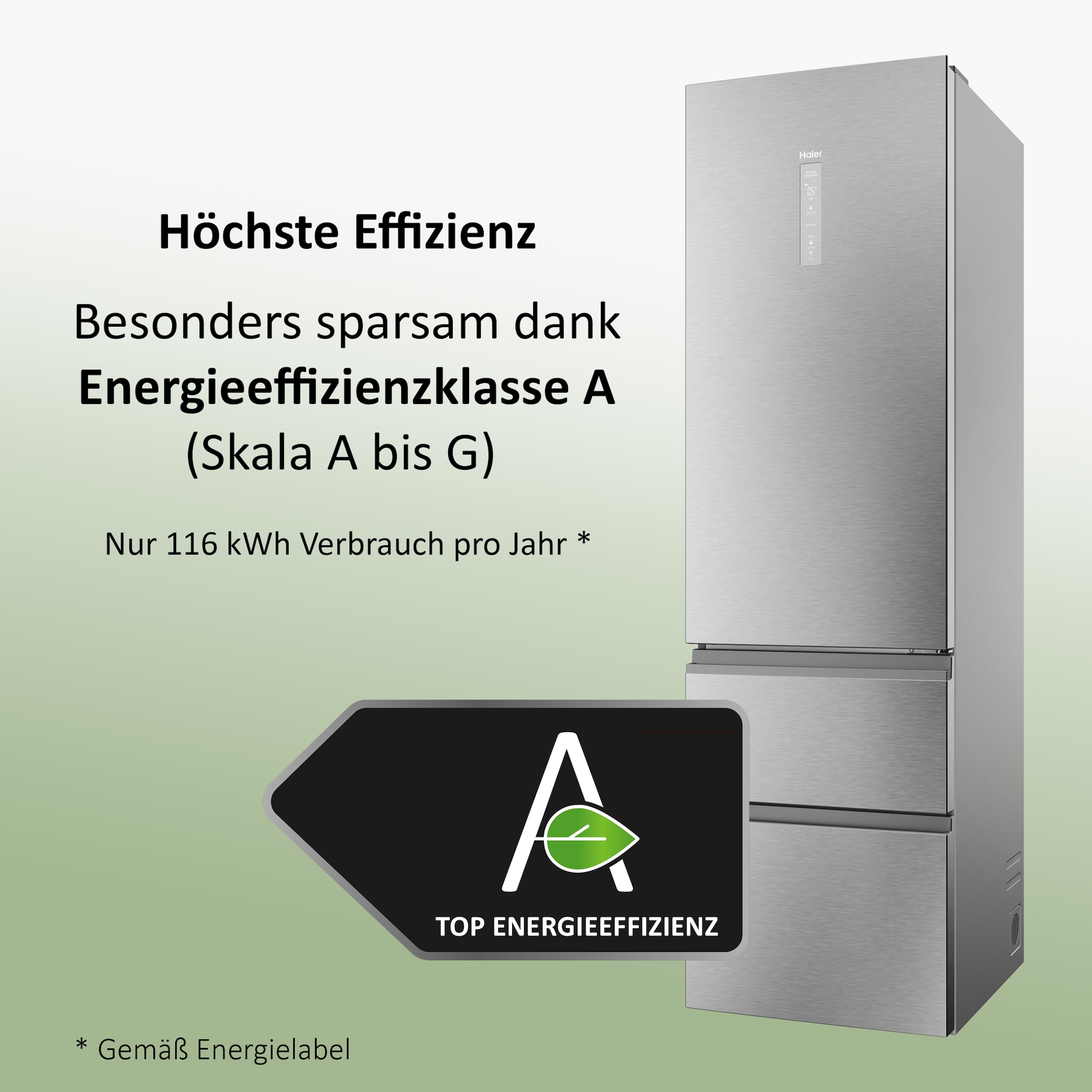 Haier Kühl-/Gefrierkombination 3D 60 Series 7 »HTW7620ANMG«, WIFI connected, Innovative Gefrier-Schubladen: Sparen Energie