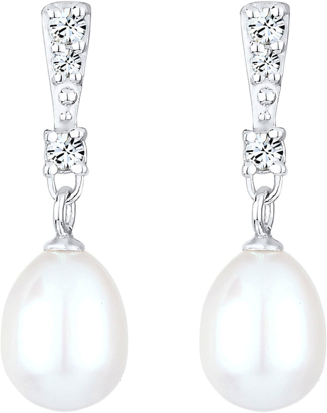 Elli Paar Ohrstecker »Schmuck Geschenk Silber 925 Ohrringe, 0311292013«, mit Glasstein - mit Süßwasserzuchtperle