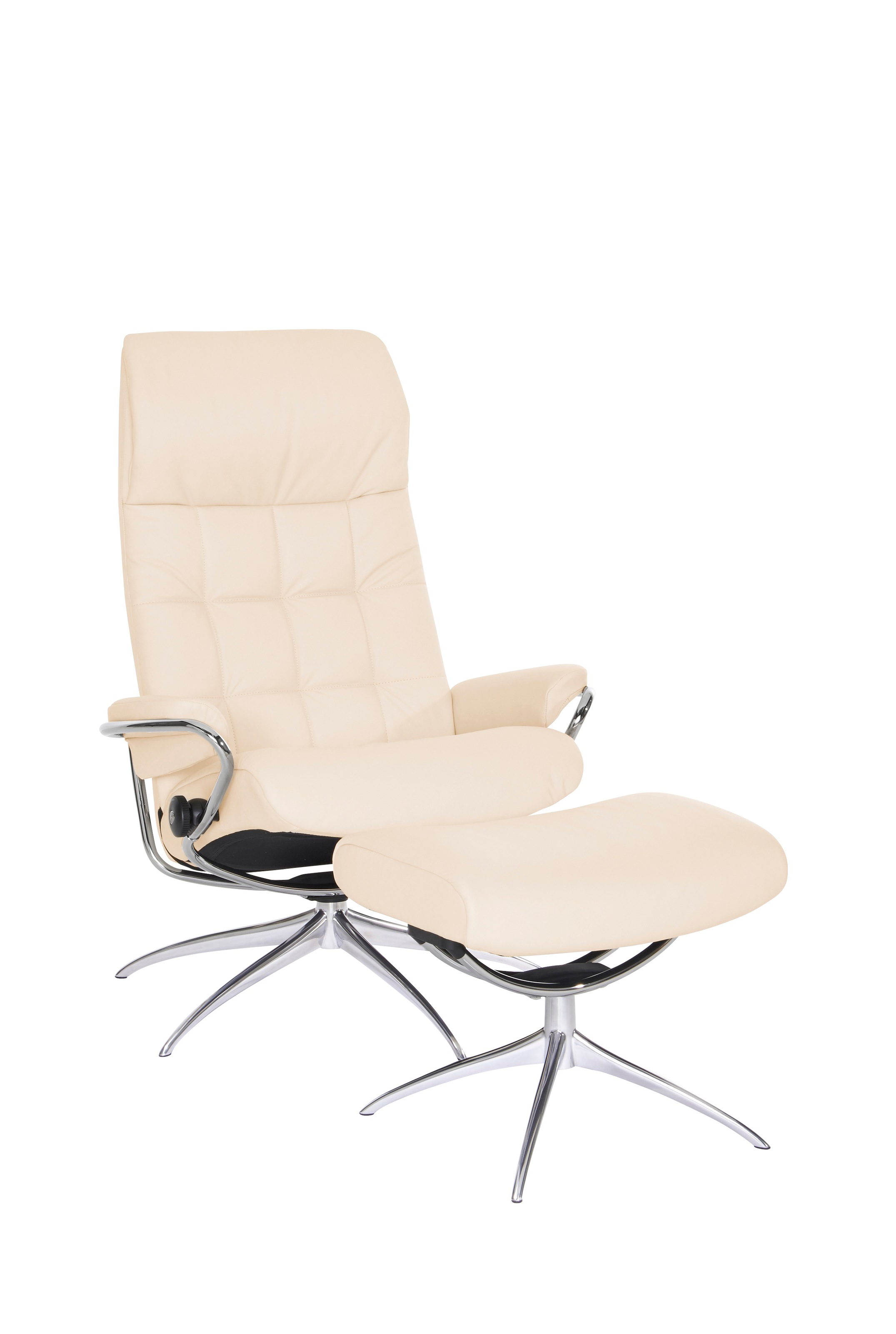 Stressless® Relaxsessel »London«, (Set, Relaxsessel mit Hocker), mit Hocker, High Back, mit Star Base, Gestell Chrom