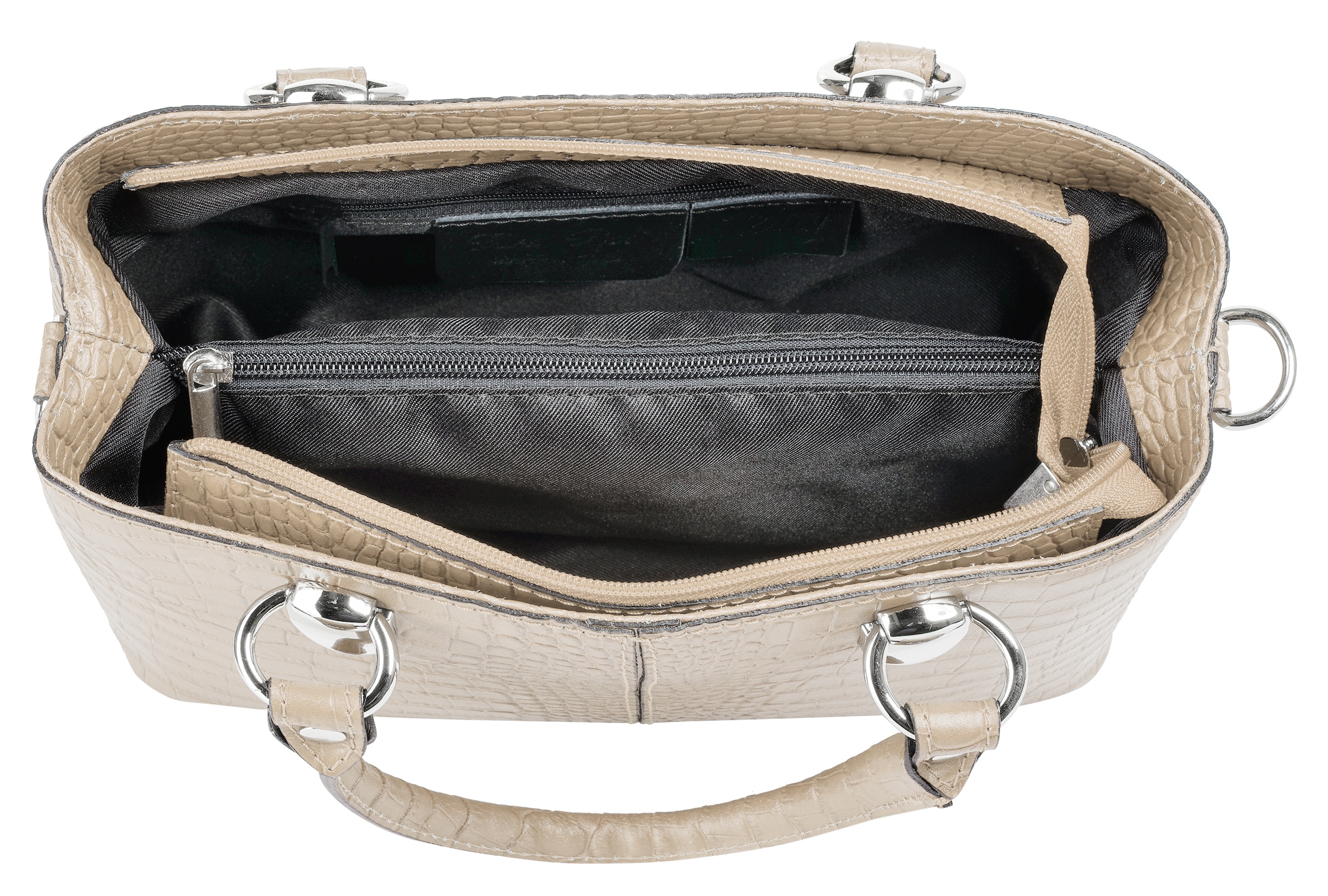 Cluty Umhängetasche, echt Leder, Made in Italy