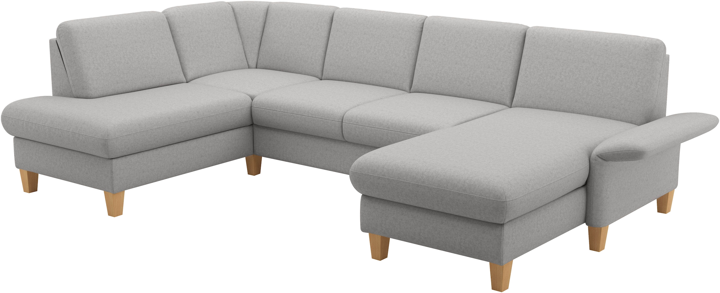 Home affaire Wohnlandschaft »Rochelle, U-Form«, optional mit Armteilverstellung, mit Bettfunktion & Bettkasten