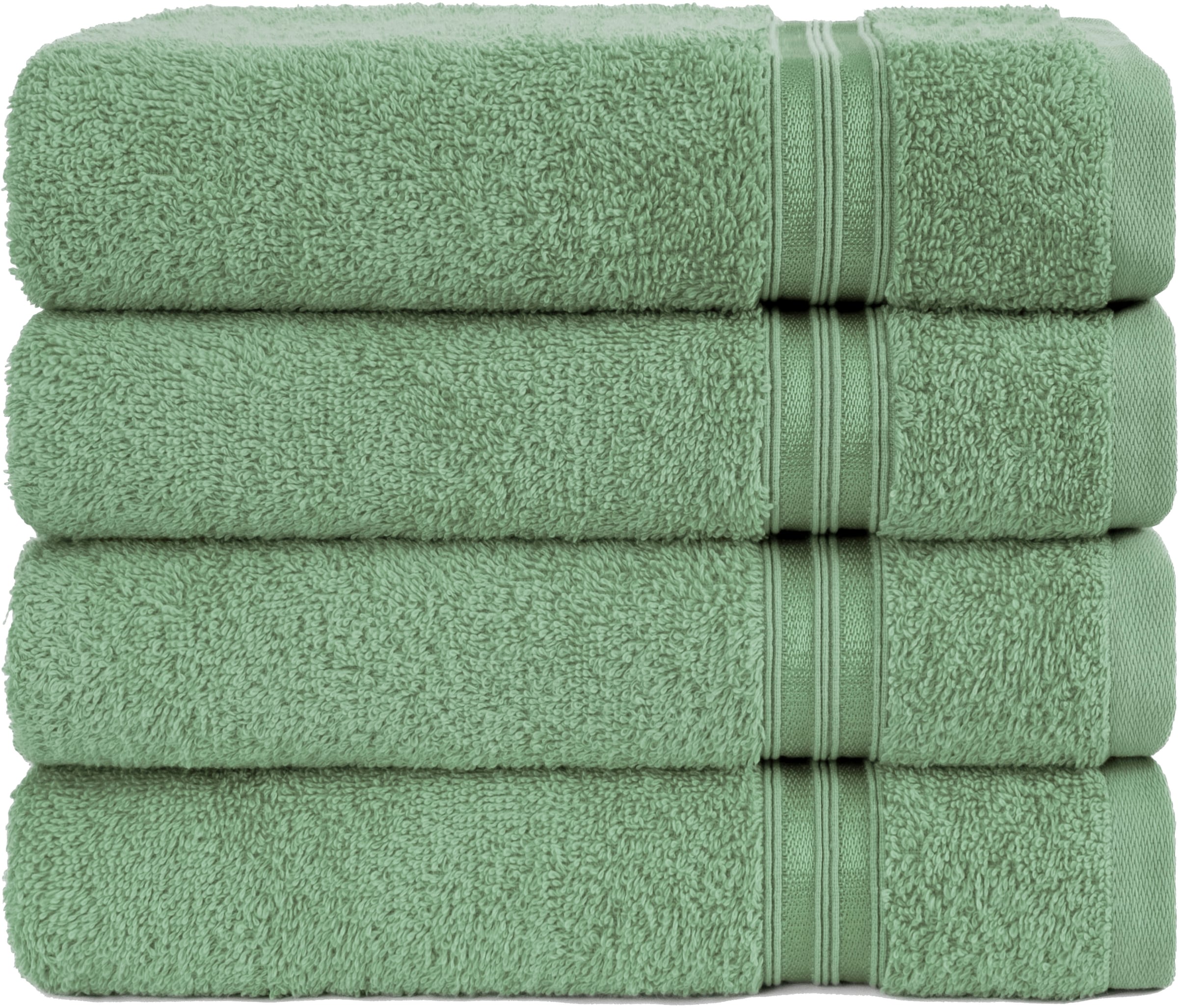 HAMMETEX Handtuch Set »4er Set Handtücher 50x100 cm, 100% Baumwolle, Weich & Saugstark« mit Bordüre, einfarbig, weich grün Frottier, Baumwolle B/L: 