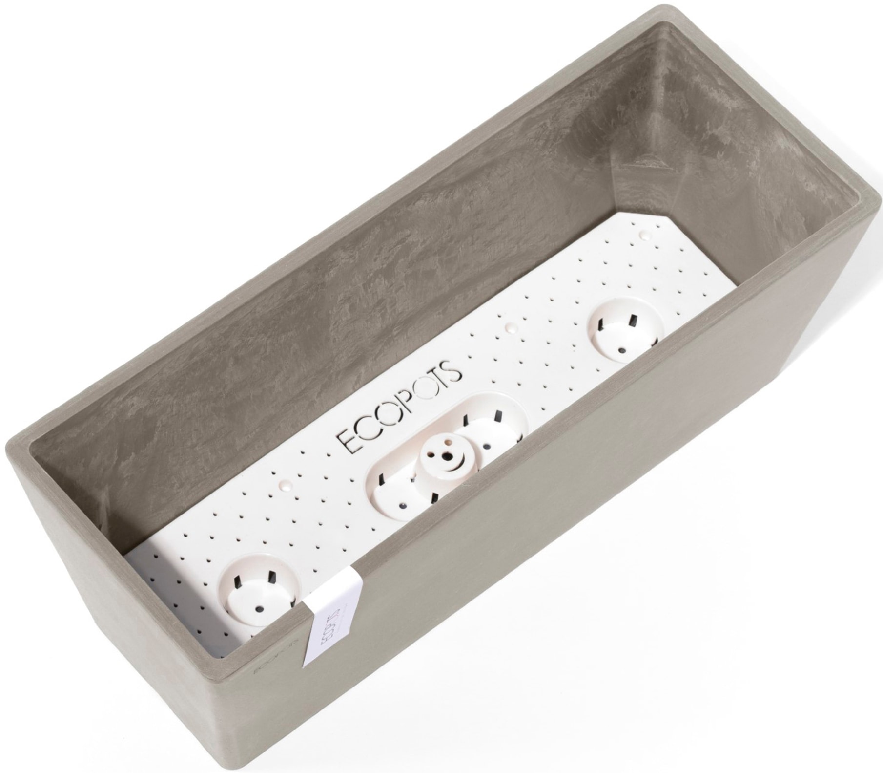 ECOPOTS Balkonkasten »Bruges 45 + Wassersystem Taupe«, für den Außenbereich: frostsicher, bruchsicher und lichtbeständig