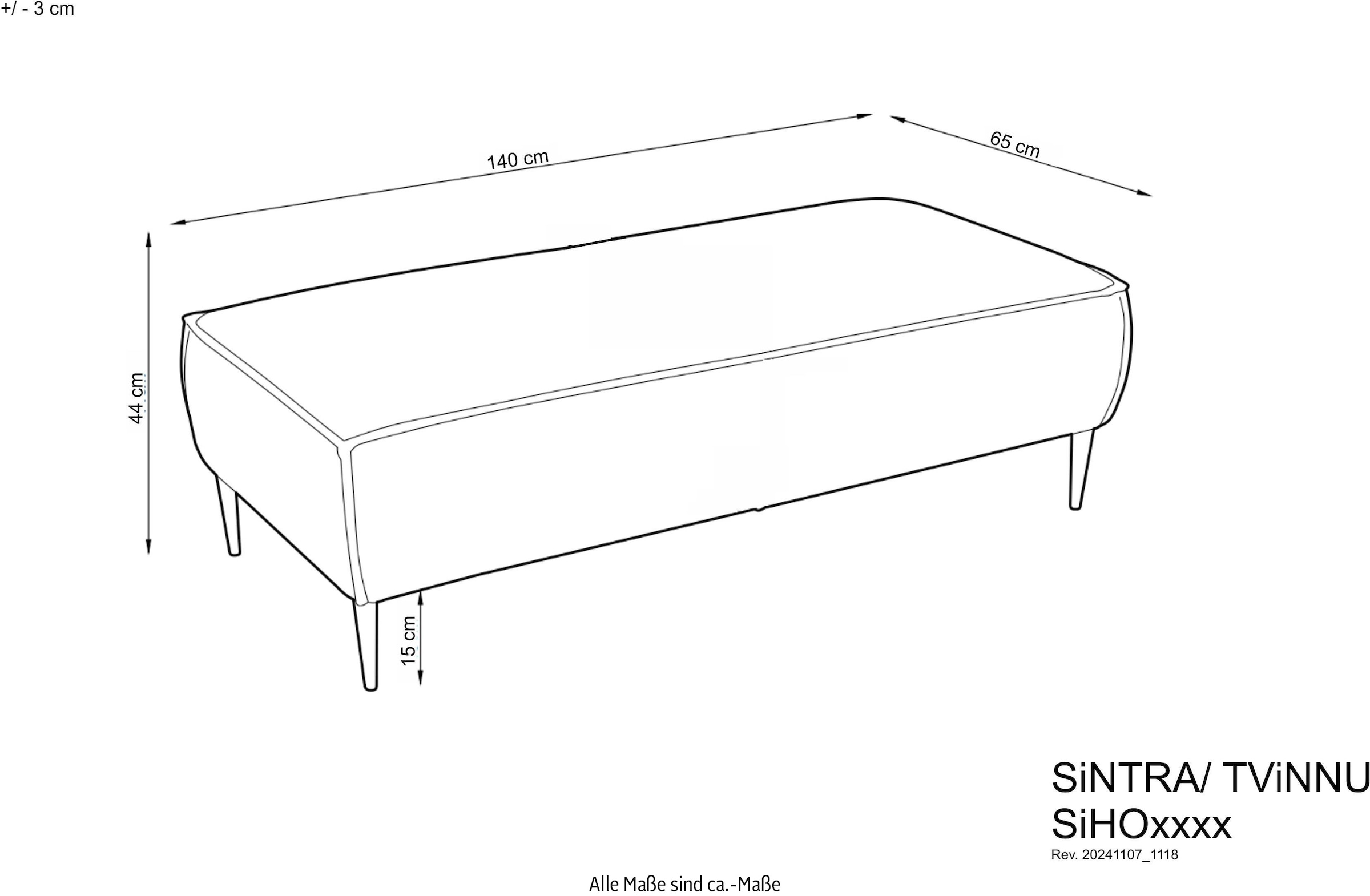 andas Sitzgruppe »TVINNU, Polsterecke L-Form, Schlaffunktion, mit Hocker«, (Set, 2 tlg.), stellbar zum Schlafsofa (Krokodilverbinder)
