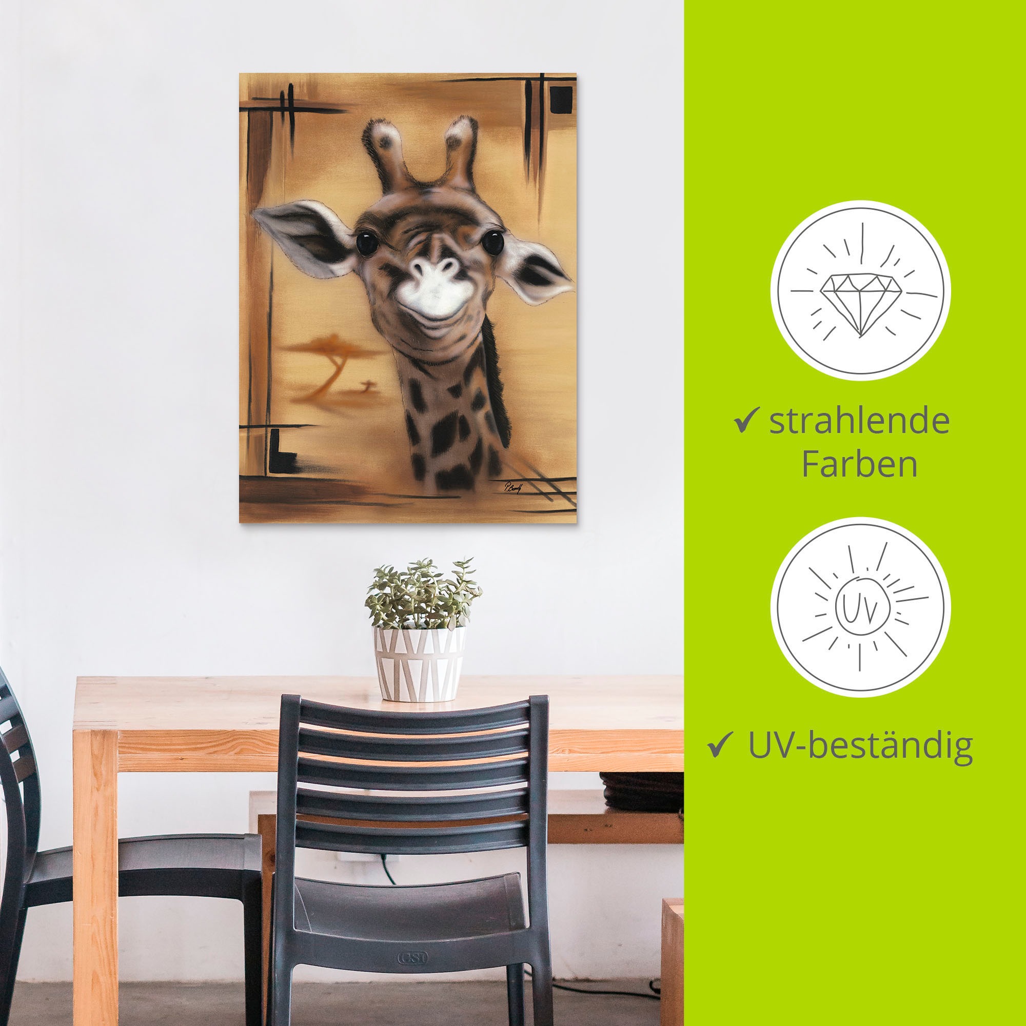 Artland Wandbild »Giraffe«, Giraffen Bilder, (1 St.), als Alubild, Outdoorbild, Leinwandbild in verschied. Größen