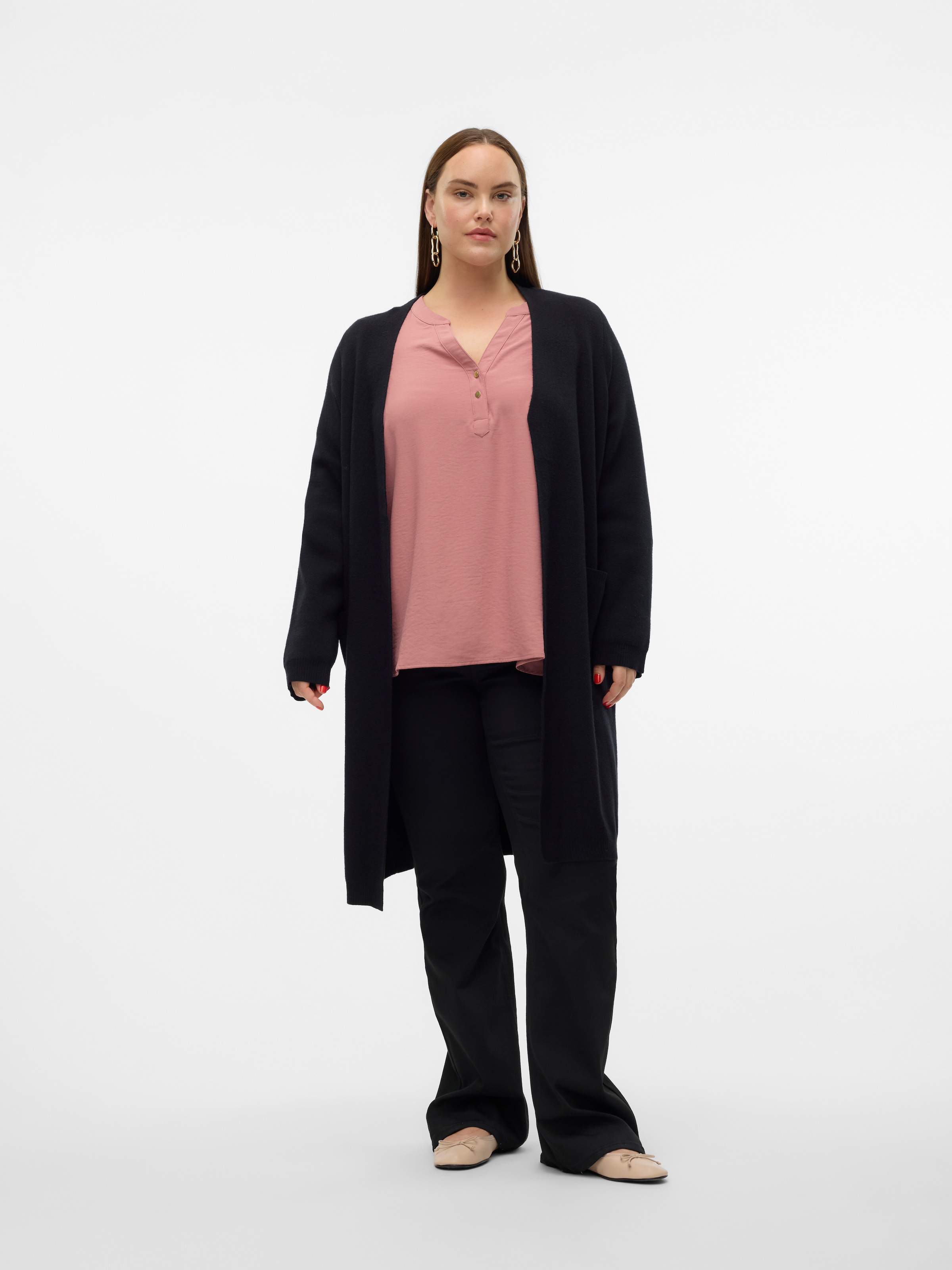 Vero Moda Curve Longstrickjacke »VMCSABA LS POCKET COATIGAN GA CUR NOOS«