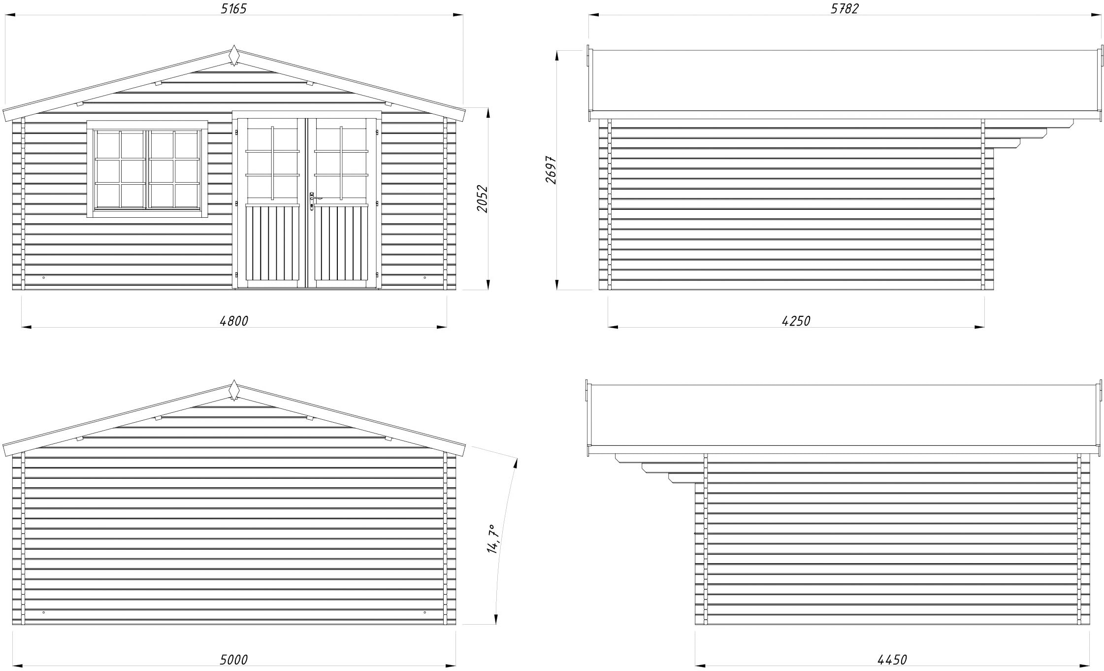 Palmako Gartenhaus »Britta« verschiedene Farben