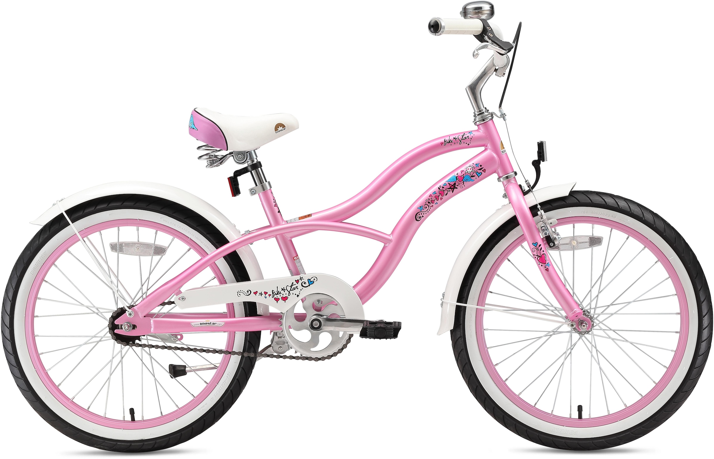 BIKESTAR Jugendfahrrad »Cruiser« 1 Gang für Damen pink