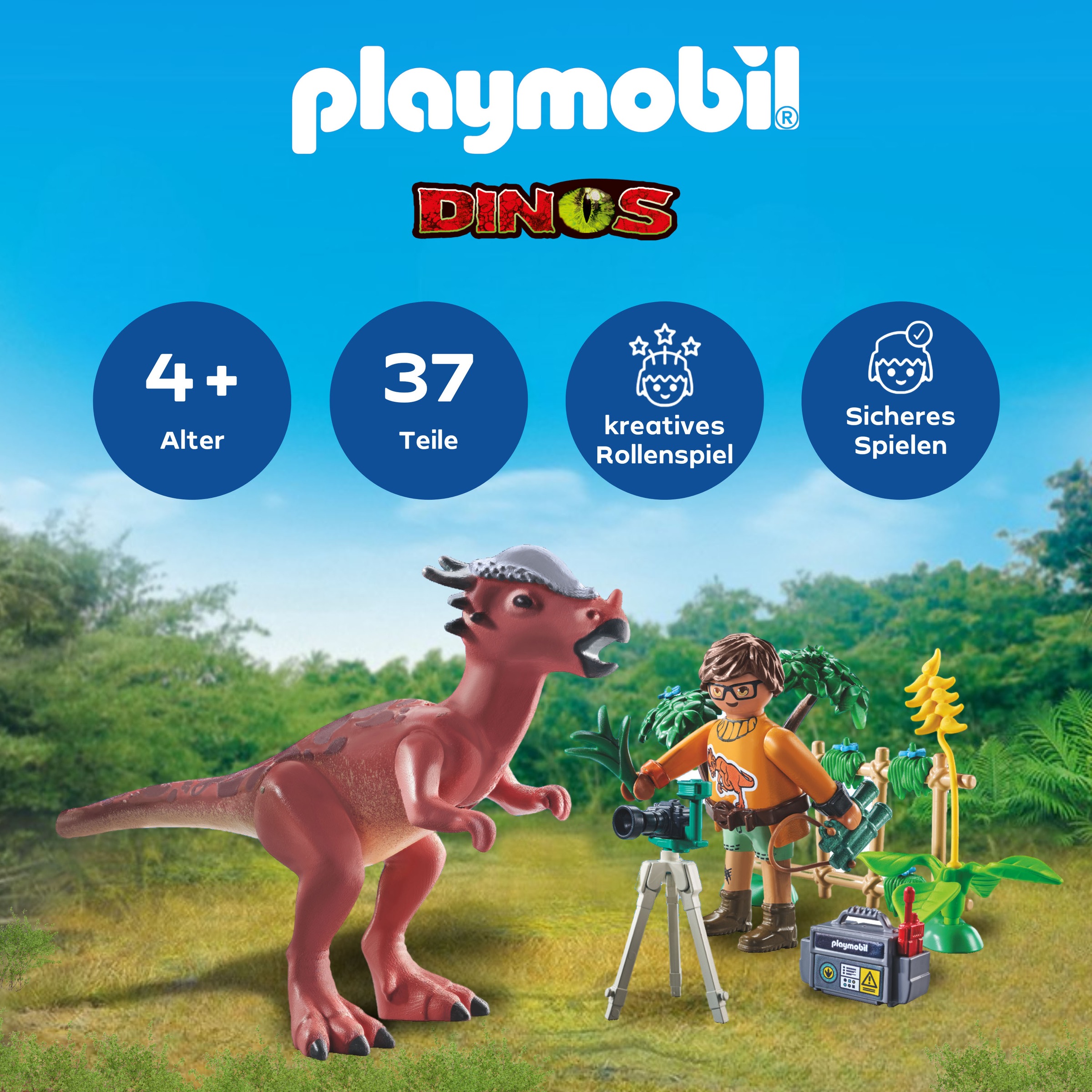 Playmobil® Konstruktions-Spielset »Stygimoloch-Beobachtung (71822), Playmobil Dinos«, (37 St.)