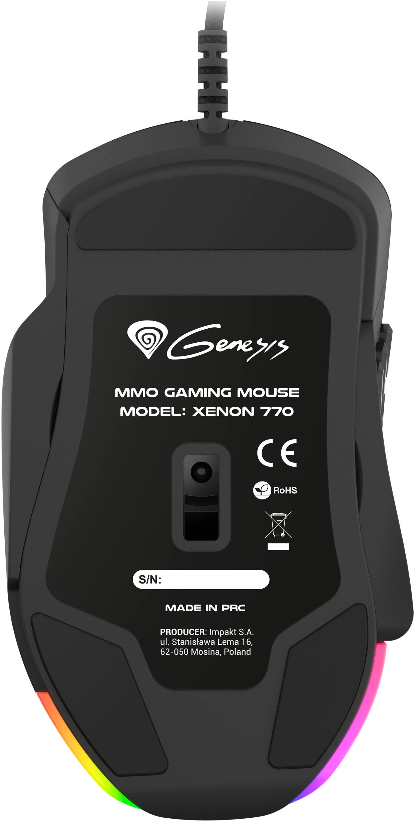 Genesis Gaming-Maus »XENON 770«, kabelgebunden