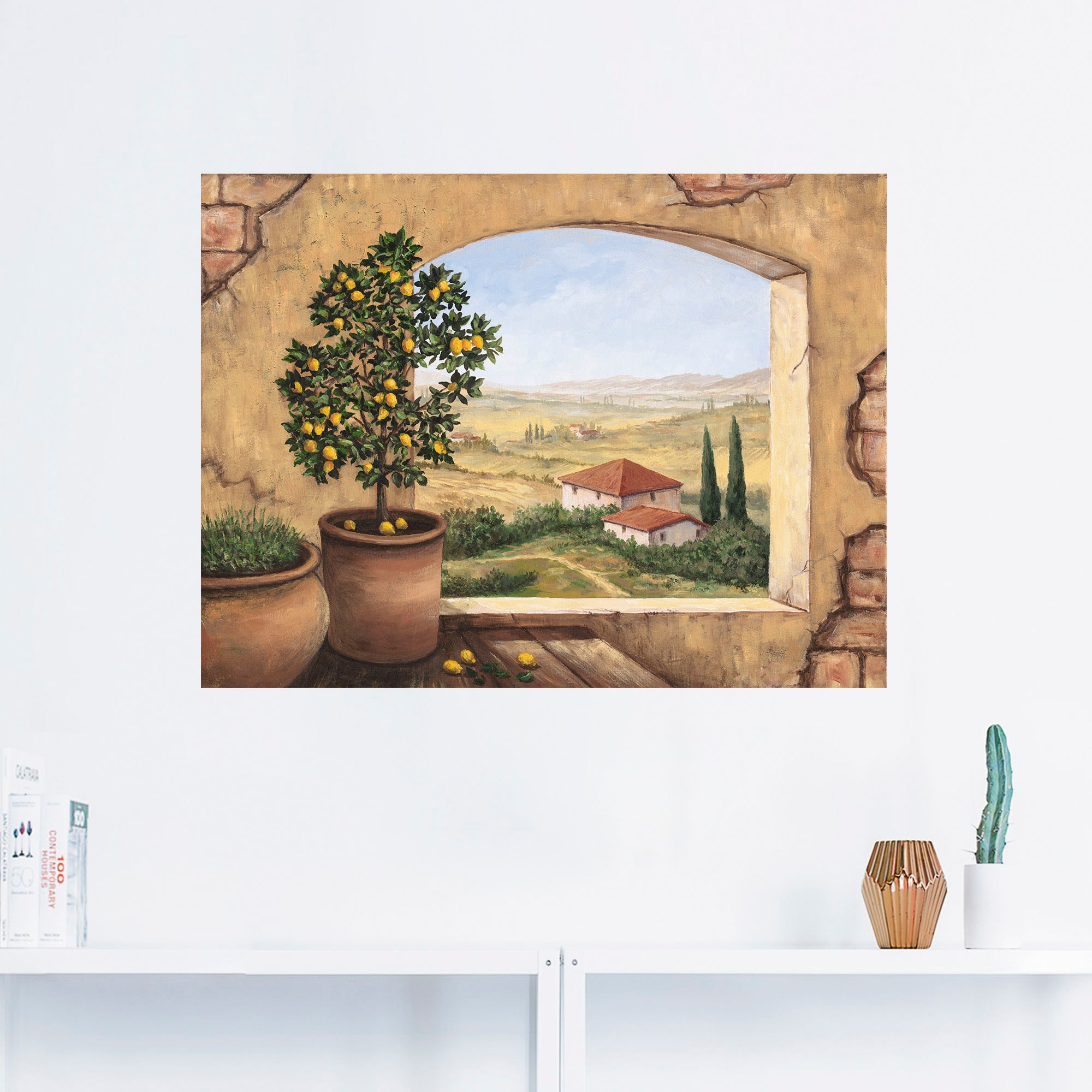 Artland Wandbild »Fenster in der Toskana«, Fensterblick, (1 St.), als Alubild, Outdoorbild, Leinwandbild, Poster, Wandaufkleber