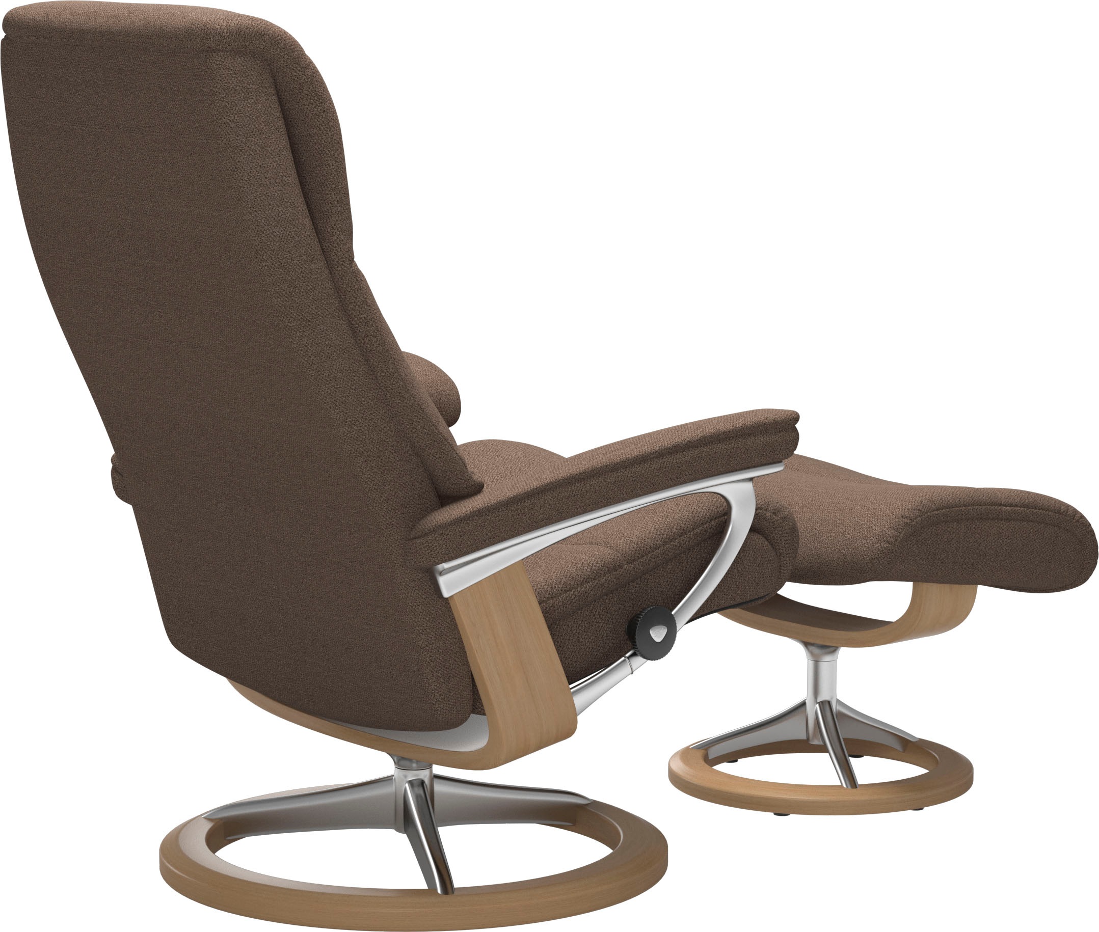 Stressless® Relaxsessel »View«, (Set, Relaxsessel mit Hocker), mit Signature Base, Größe M,Gestell Eiche