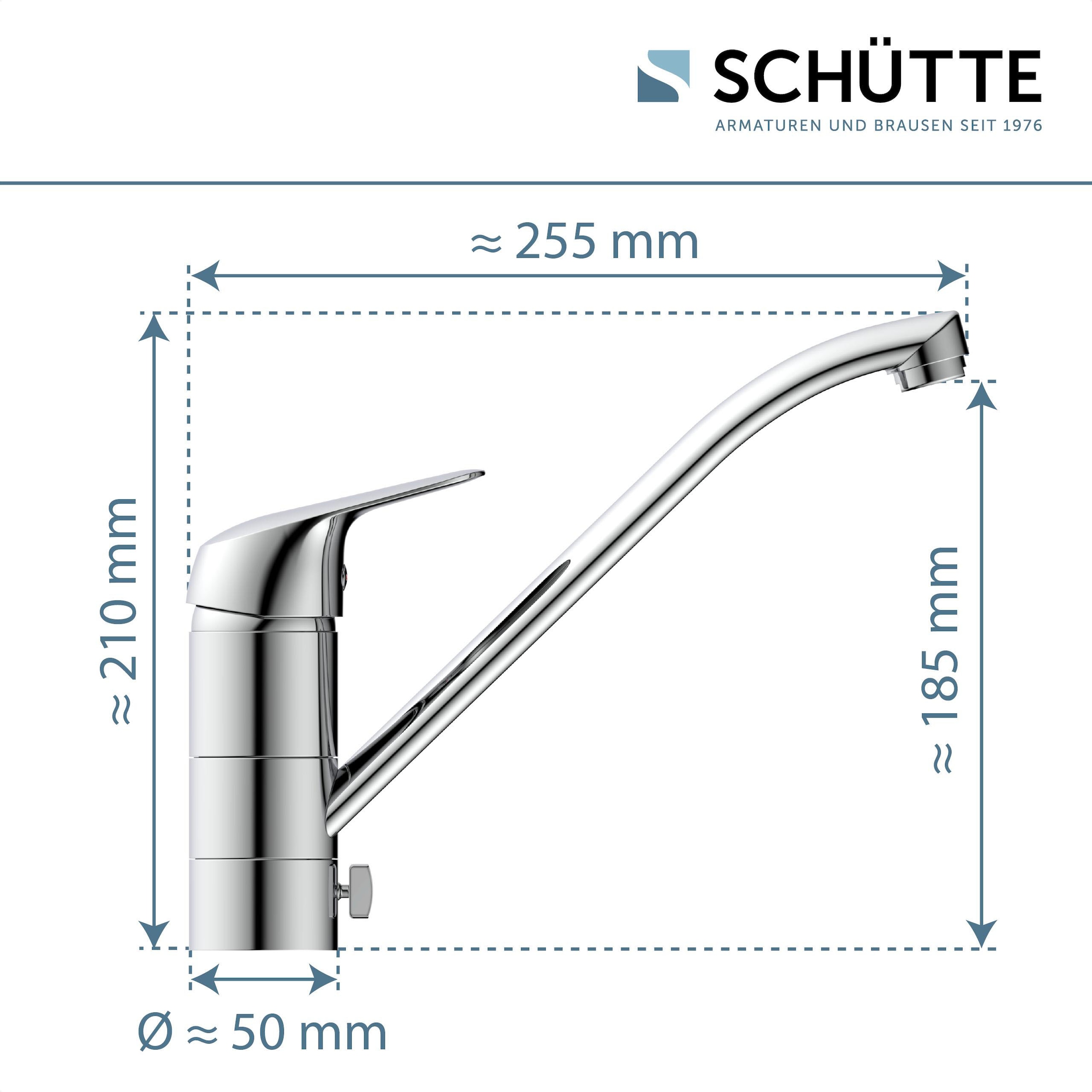 Schütte Spültischarmatur »LUCA«, für Unterfenster-Montage, Wasserhahn Küche in Chrom, Hochdruck