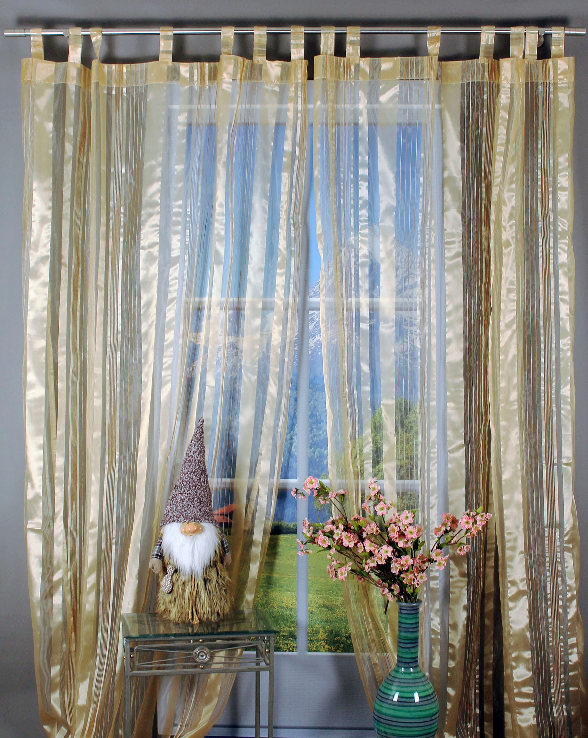 HOSSNER - ART OF HOME DECO Gardine »Walensee«, (1 St.), Schlaufenschal im zeitlosen Design