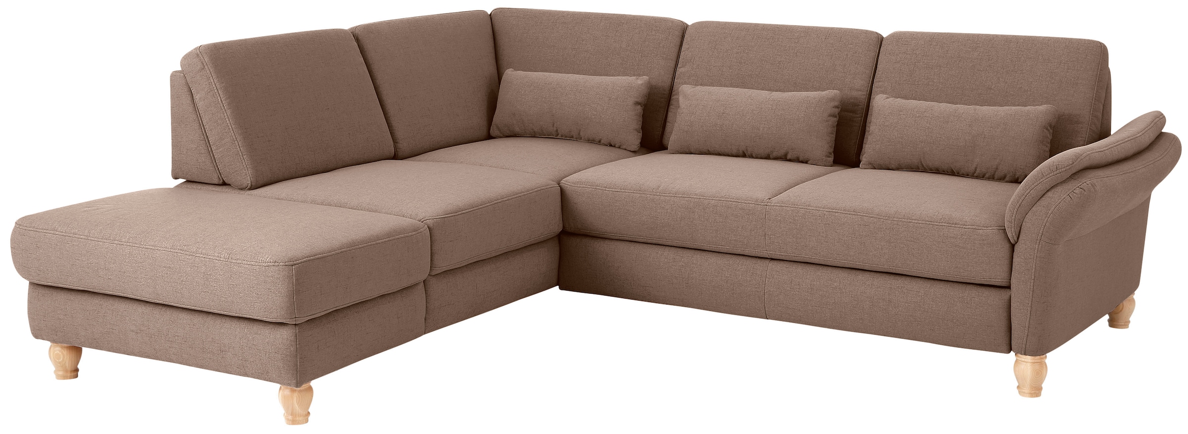 Home affaire Ecksofa »Palace L-Form«, incl. Sitztiefenverstellung, wahlweise mit Bettfunktion und Stauraum
