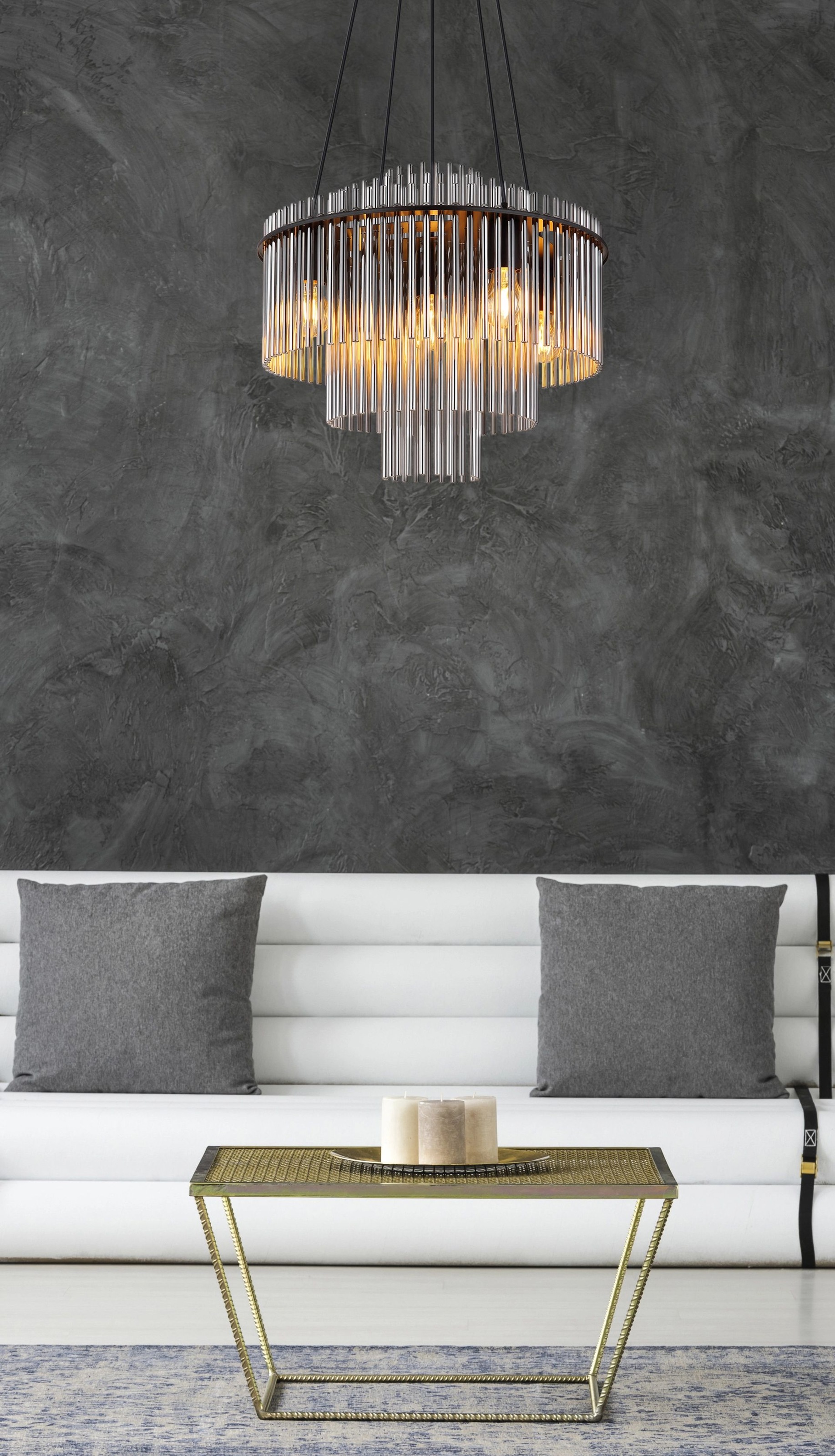 GLOBO LIGHTING Pendelleuchte »GORLEY« E27 1 Design Glasstäbe, Deckenlampe, günstig online kaufen