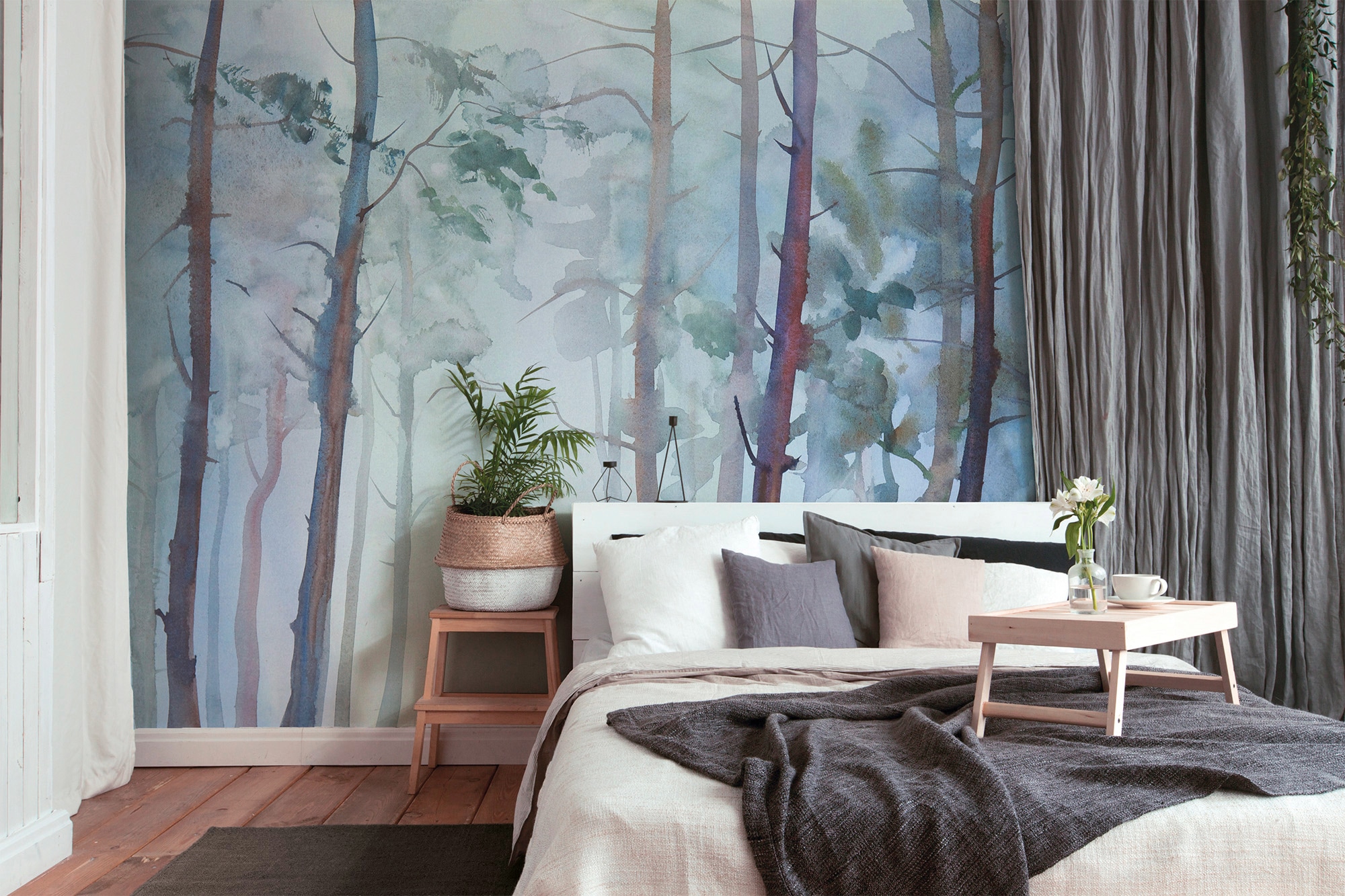 living walls Fototapete »Designwalls Aquarelle Fores«, Vlies, Wand, Schräge, Decke
