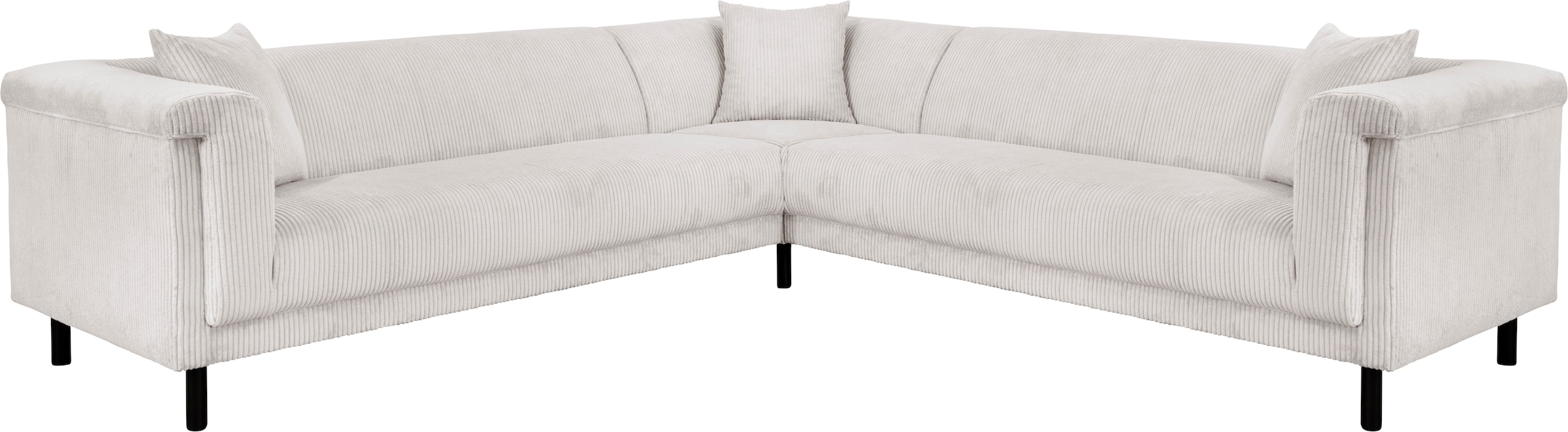 INOSIGN Ecksofa »AGNIA L-Form  B/T/H: 244/244/71 cm«, incl. Zierkissen, gleichschenklig, auch in Cord