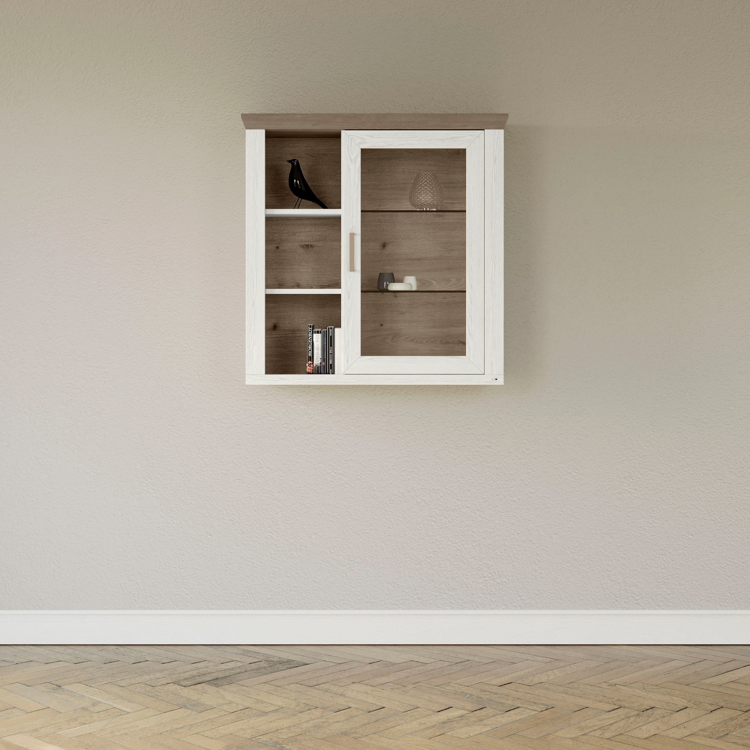 set one by Musterring Hängeschrank »York« Typ 21, mit Glastür, offene Fäche günstig online kaufen