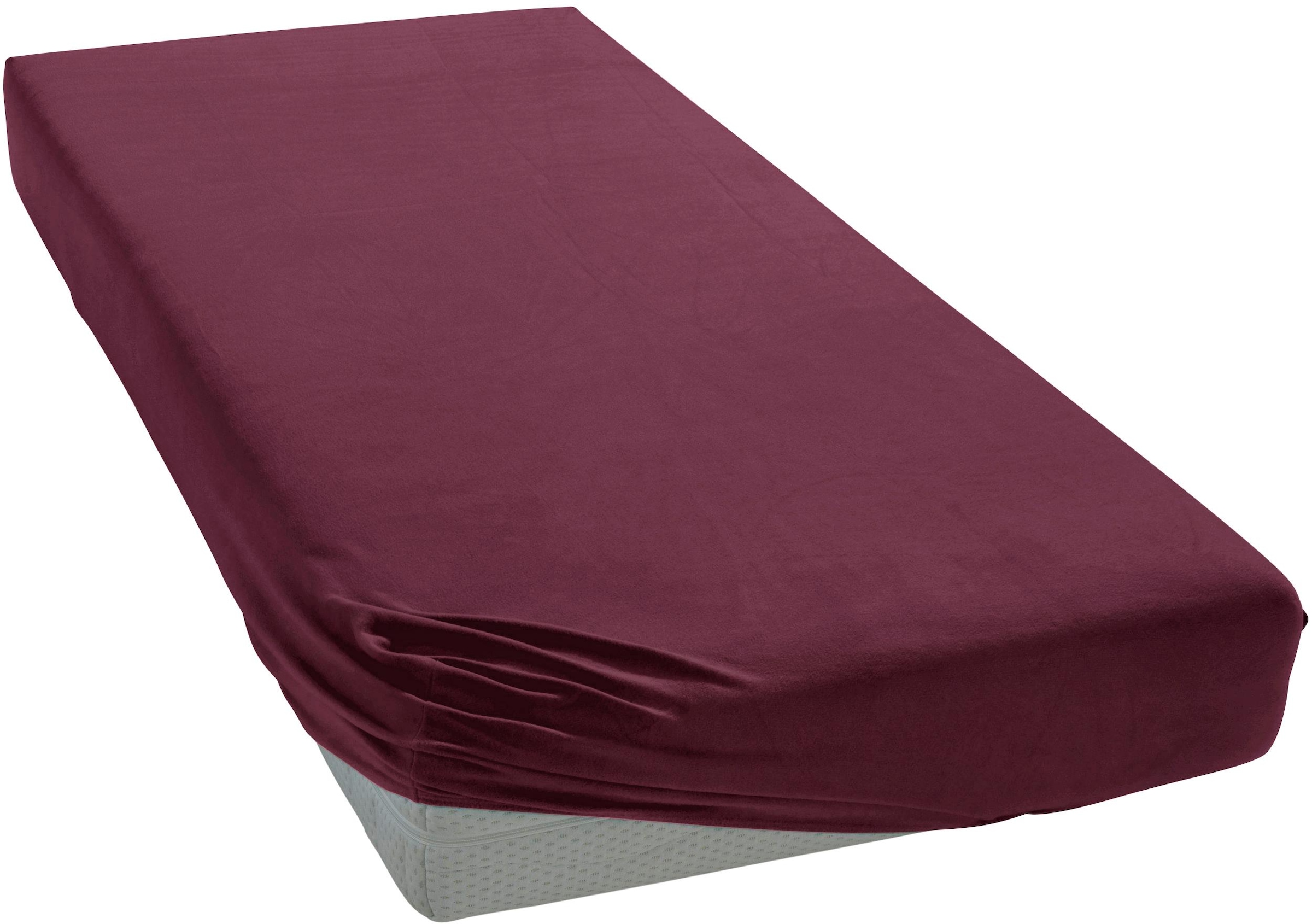 Janine Janine Spannbetttuch Elastic-Jersey 5002 burgund (41) Größe:  200x20 günstig online kaufen