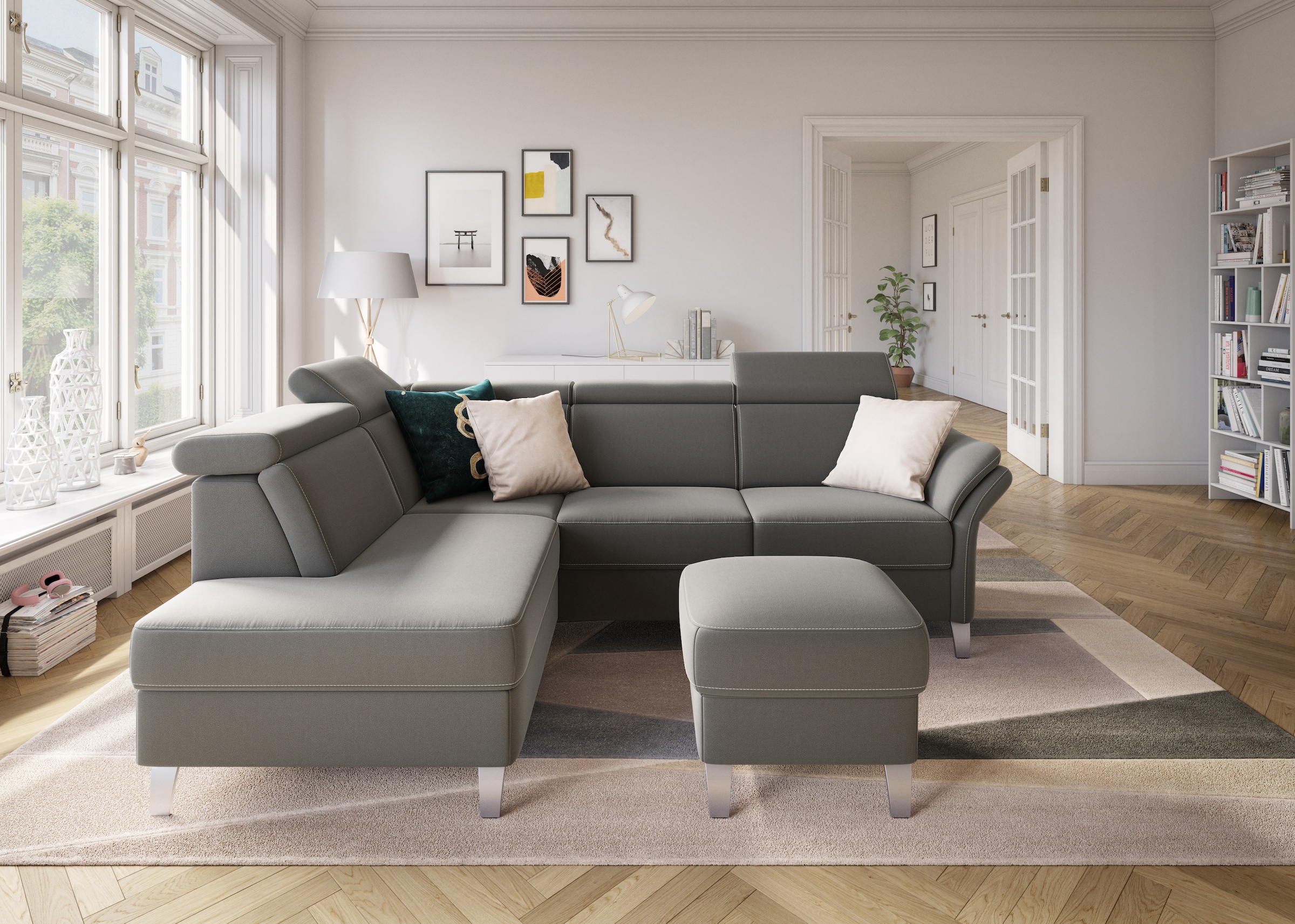sit&more Ecksofa »Vincenzo L-Form«, inklusive Kopfteilverstellung, wahlweis günstig online kaufen