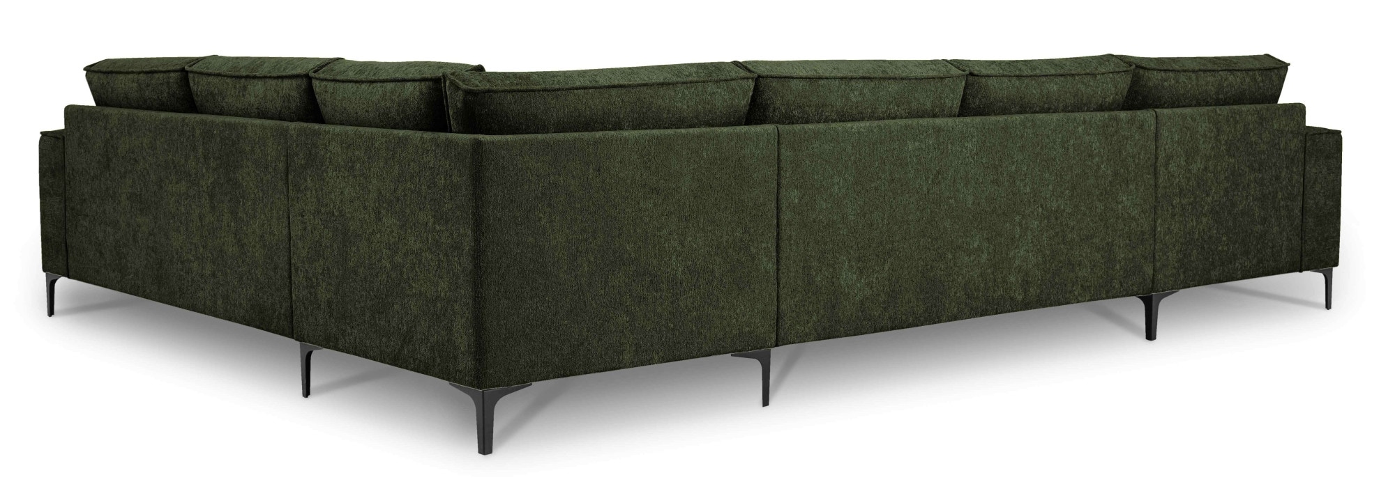Places of Style Wohnlandschaft »XXL Sofa Oland, Struktur, Flachgewebe, Luxus-Microfaser, Boucle«, U-Form, 342 cm, Wellenunterfederung, Skandi-Design, Metallfüße