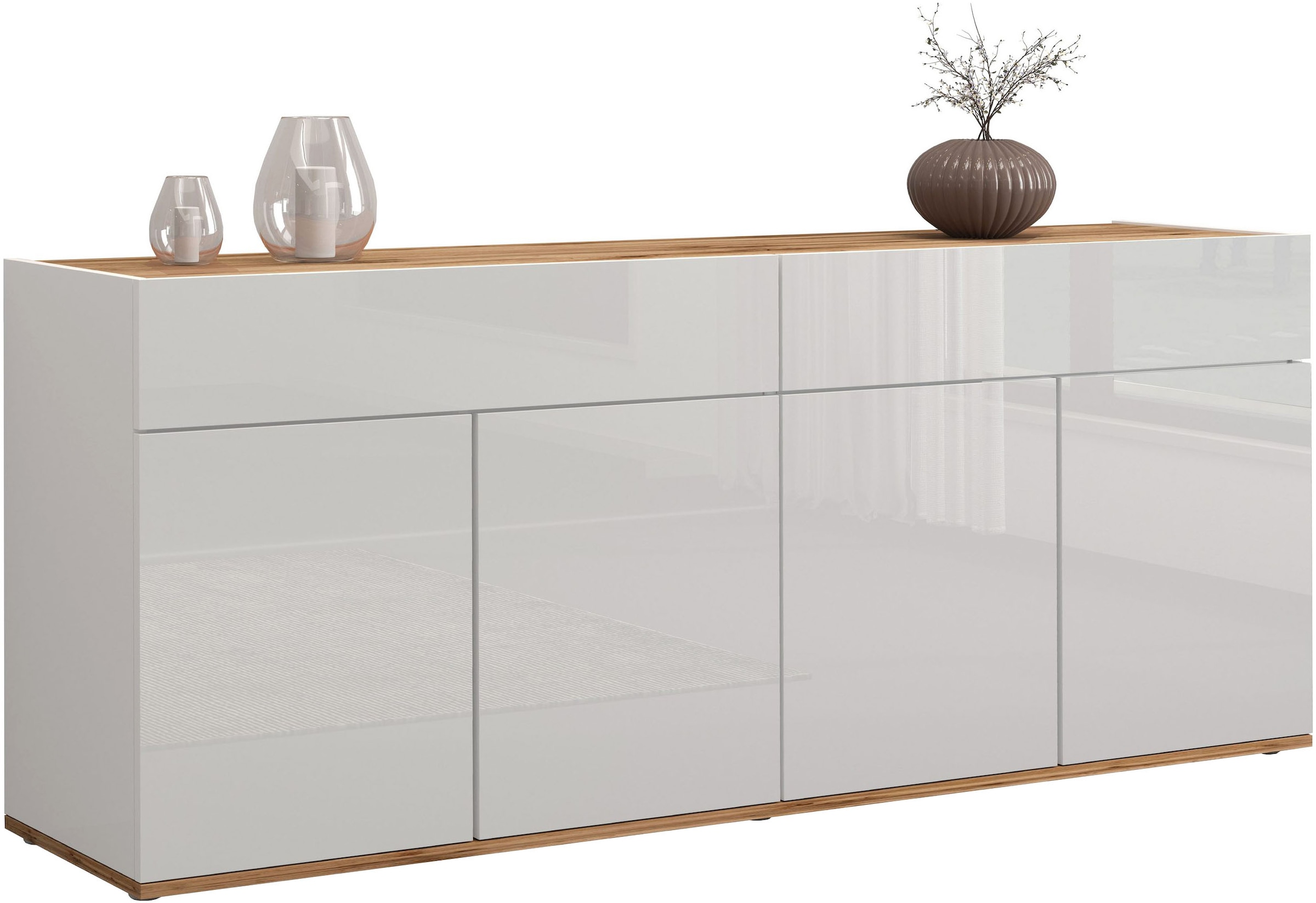 INOSIGN Sideboard »Garda, Kommode, Schrank, Kredenz«, 4 Türen, 2 Schubladen, grifflos Breite 160,1 cm