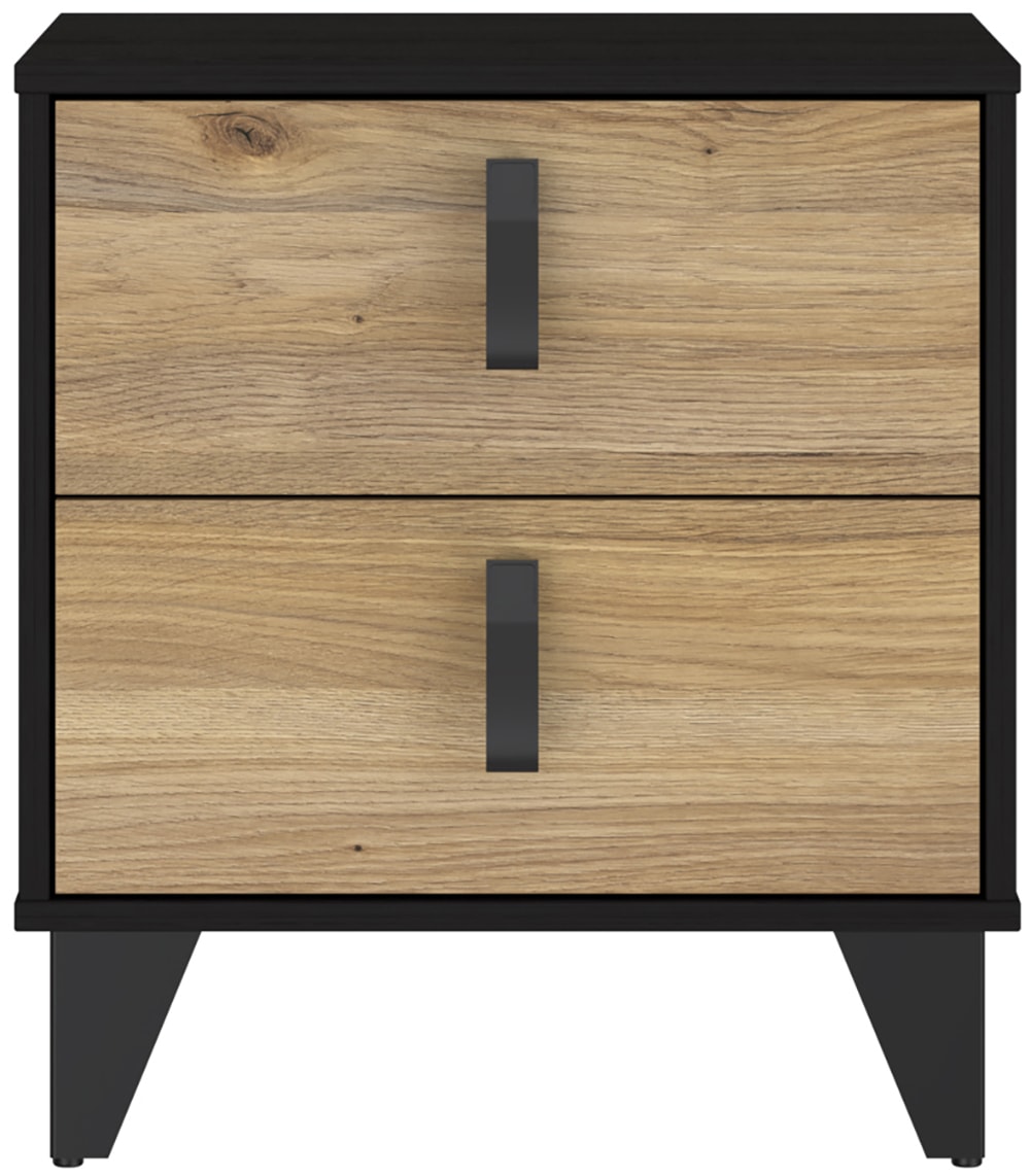 FORTE Nachtkommode »Lya« Nachtkomme, 2 Schubkästen,Metallfüße