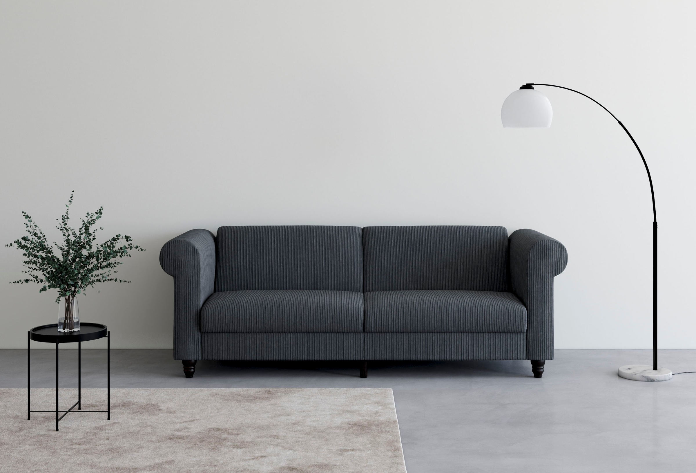 Dorel Home 3-Sitzer »Felix Ii, Schlafsofa 236cm, (Liegefläche 108x190cm), Rückenlehne« 3-fach Verstellbar, Sitzhöhe 46 Cm, Cord