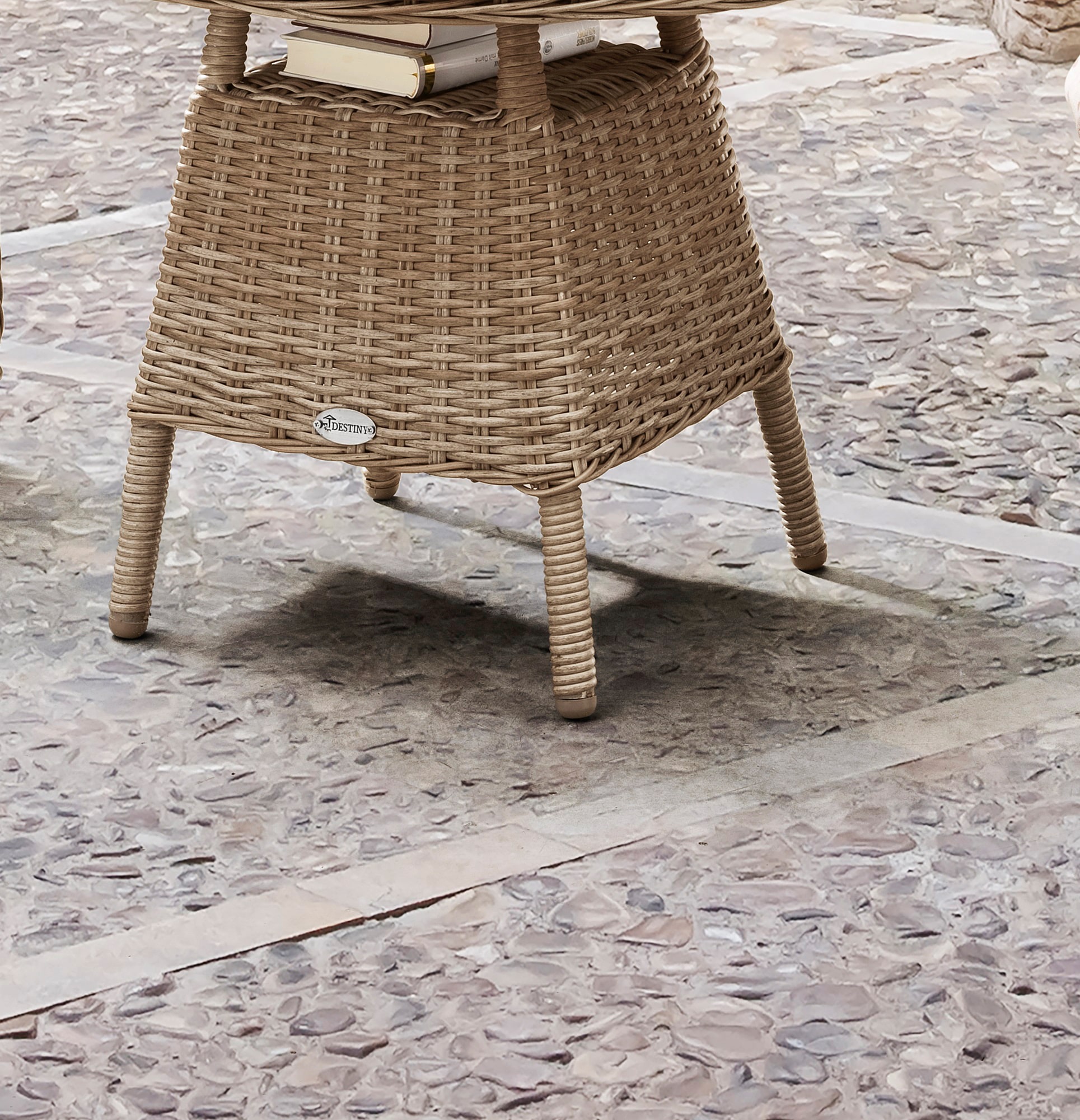 Destiny Gartentisch »MALAGA«, Ø: 60cm x H: 55cm, Aluminium, Polyrattan