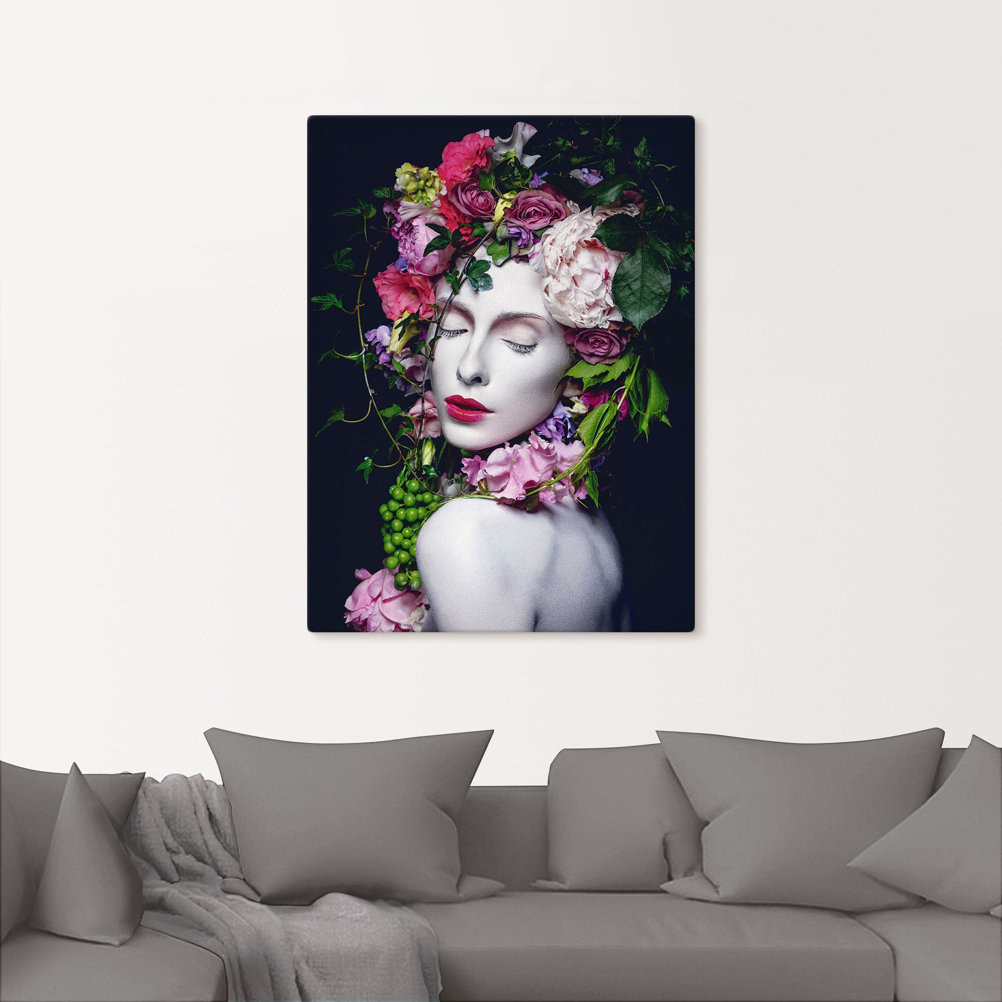 Artland Wandbild »Schöne Blumenkönigin«, Bilder von Frauen, (1 St.), als Alubild, Outdoorbild, Leinwandbild, Poster, Wandaufkleber