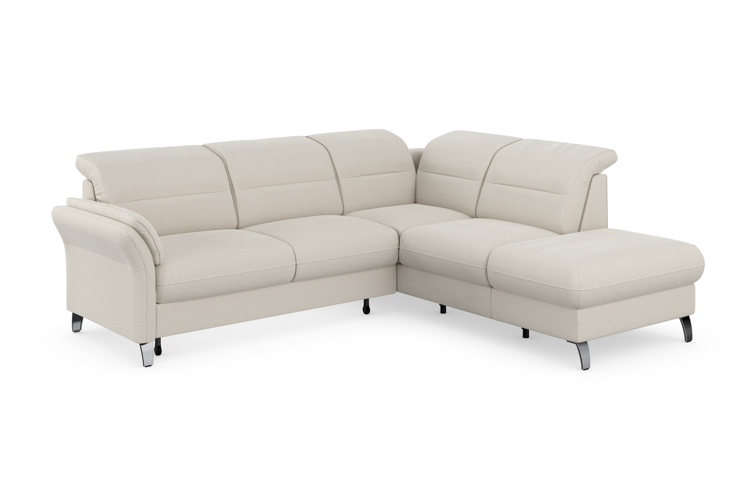 sit&more Ecksofa »Grenoble L-Form mit Federkern«, wahlweise mit Bettfunktion, Bettkasten, Arm- und Kopfteilverstellung