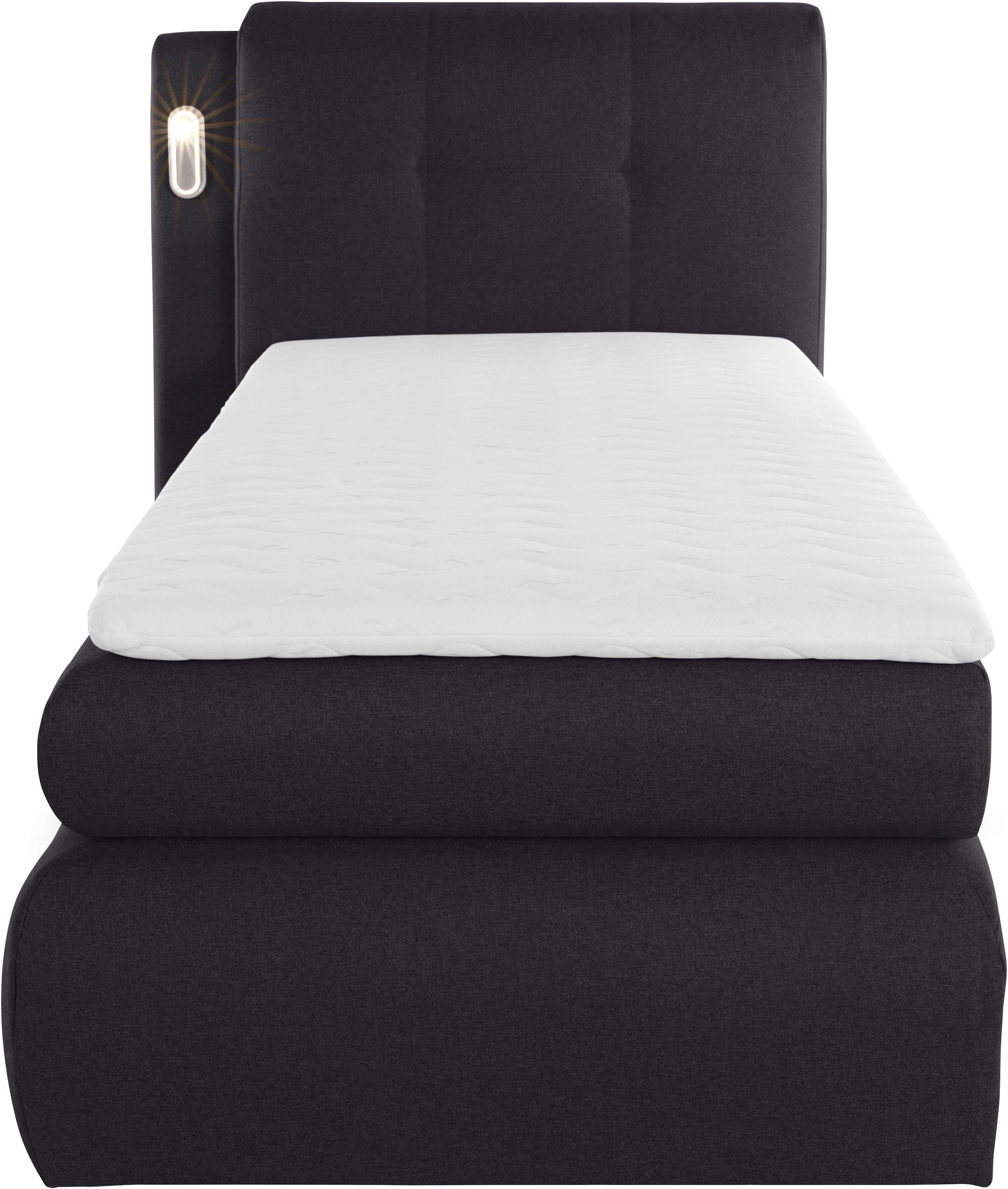 COLLECTION AB Boxspringbett »Borna«, inklusive Bettkasten, LED-Beleuchtung und Topper