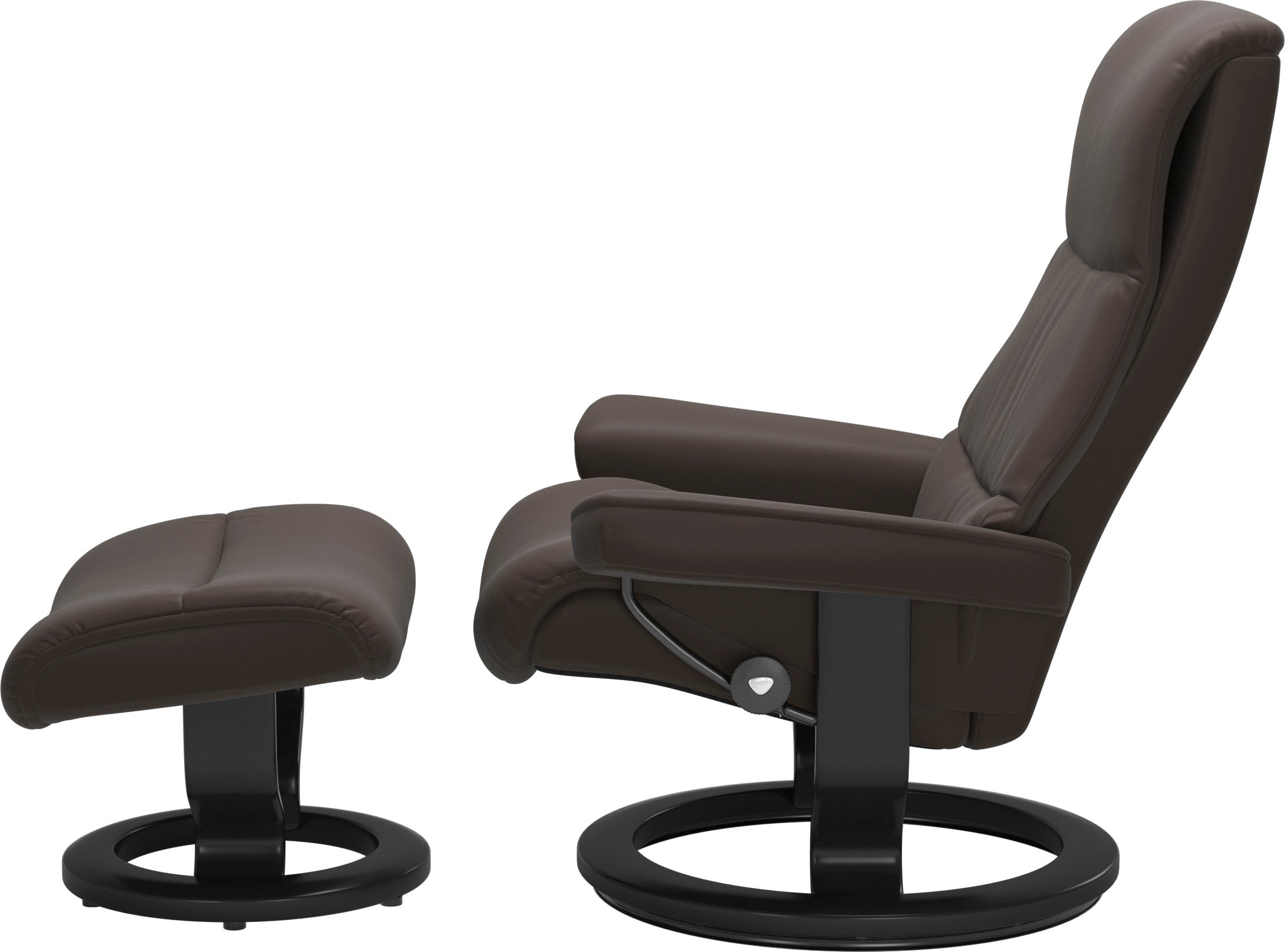 Stressless® Relaxsessel »View«, (Set, Relaxsessel mit Hocker), mit Classic Base, Größe L,Gestell Schwarz