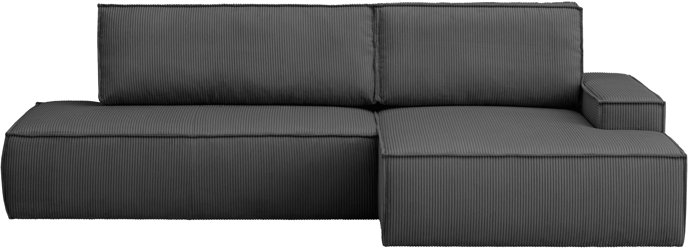 Home affaire Ecksofa »SHERWOOD, Schlafsofa in L-Form offen (275cm), Cord, Leinenoptik«, Schlaffunktion und Bettkasten, Kedernaht, hoher Sitz- & Liegekomfort