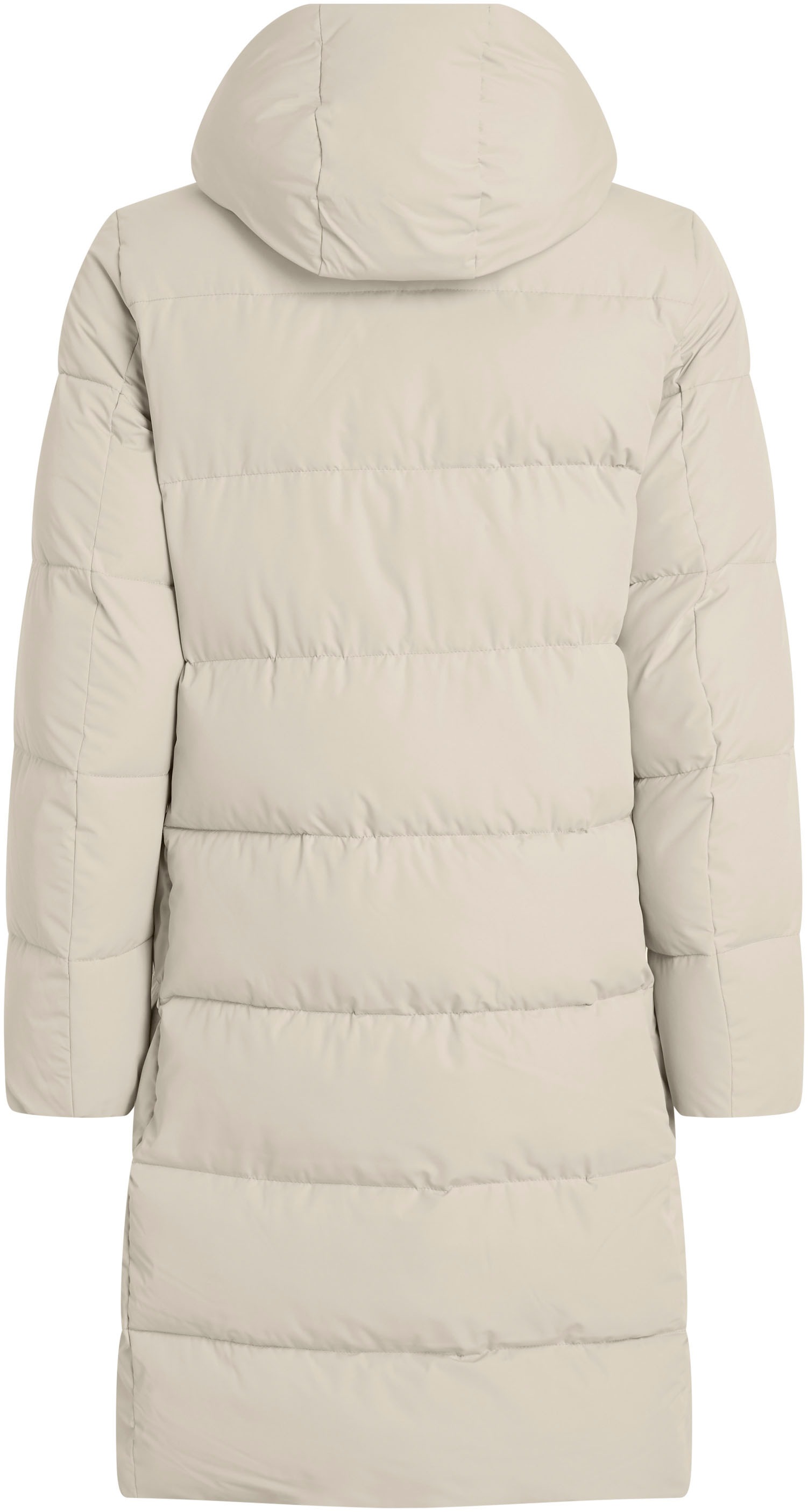 Calvin Klein Jeans Langjacke »MONOLOGO NON DOWN LONG PUFFER«, mit Kapuze, mit gedrucktem Logomarkenlabel