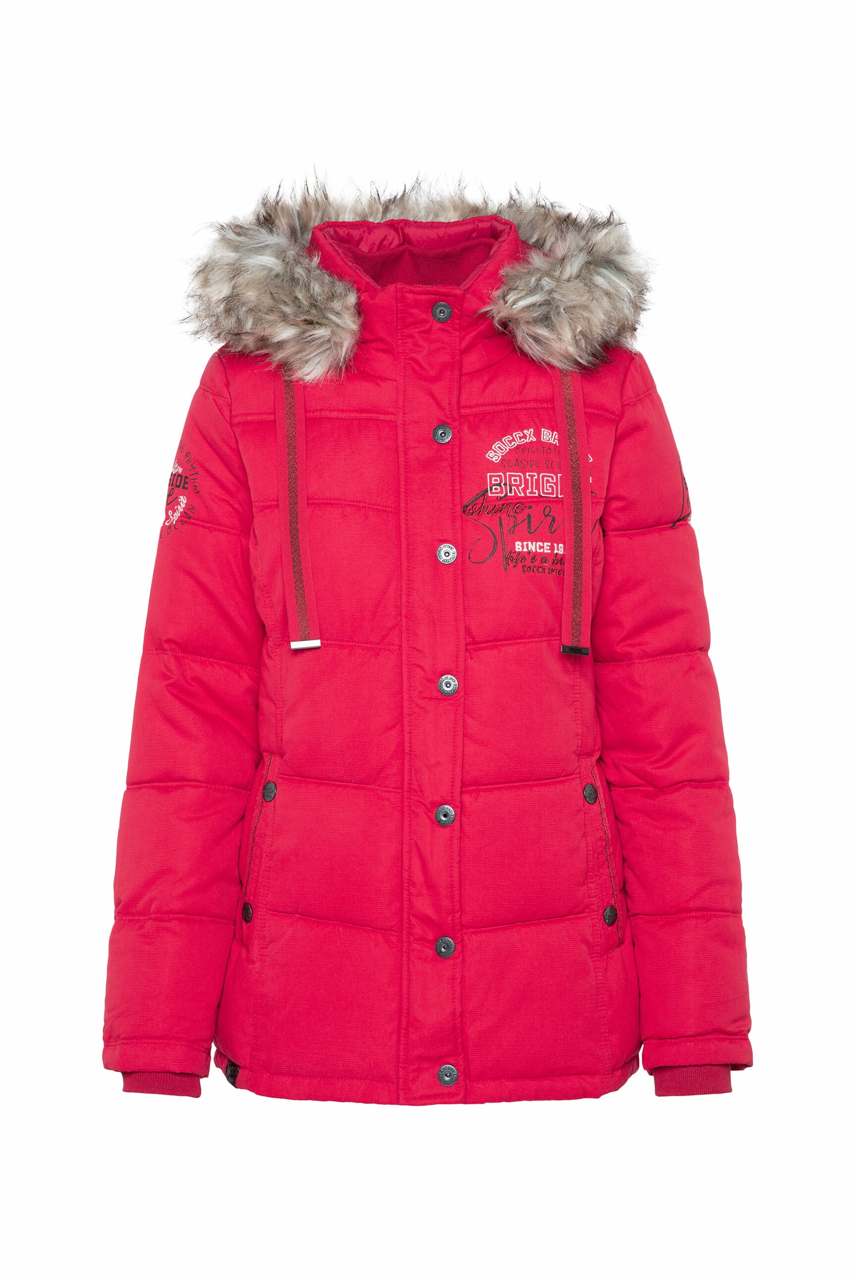 SOCCX Winterjacke, mit Kapuze, mit Plüschfutter