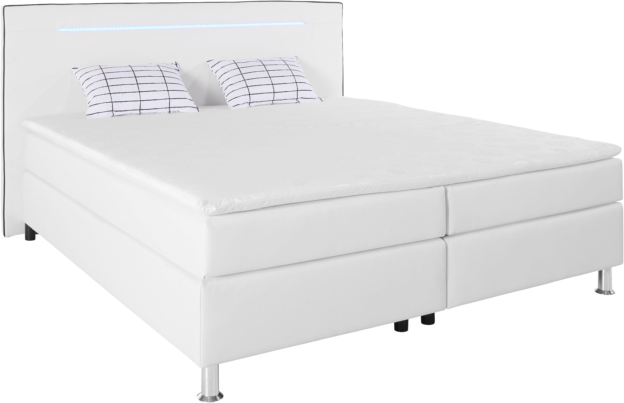 Bild von COLLECTION AB Boxspringbett, inkl. LED-Beleuchtung, Topper und Kissen