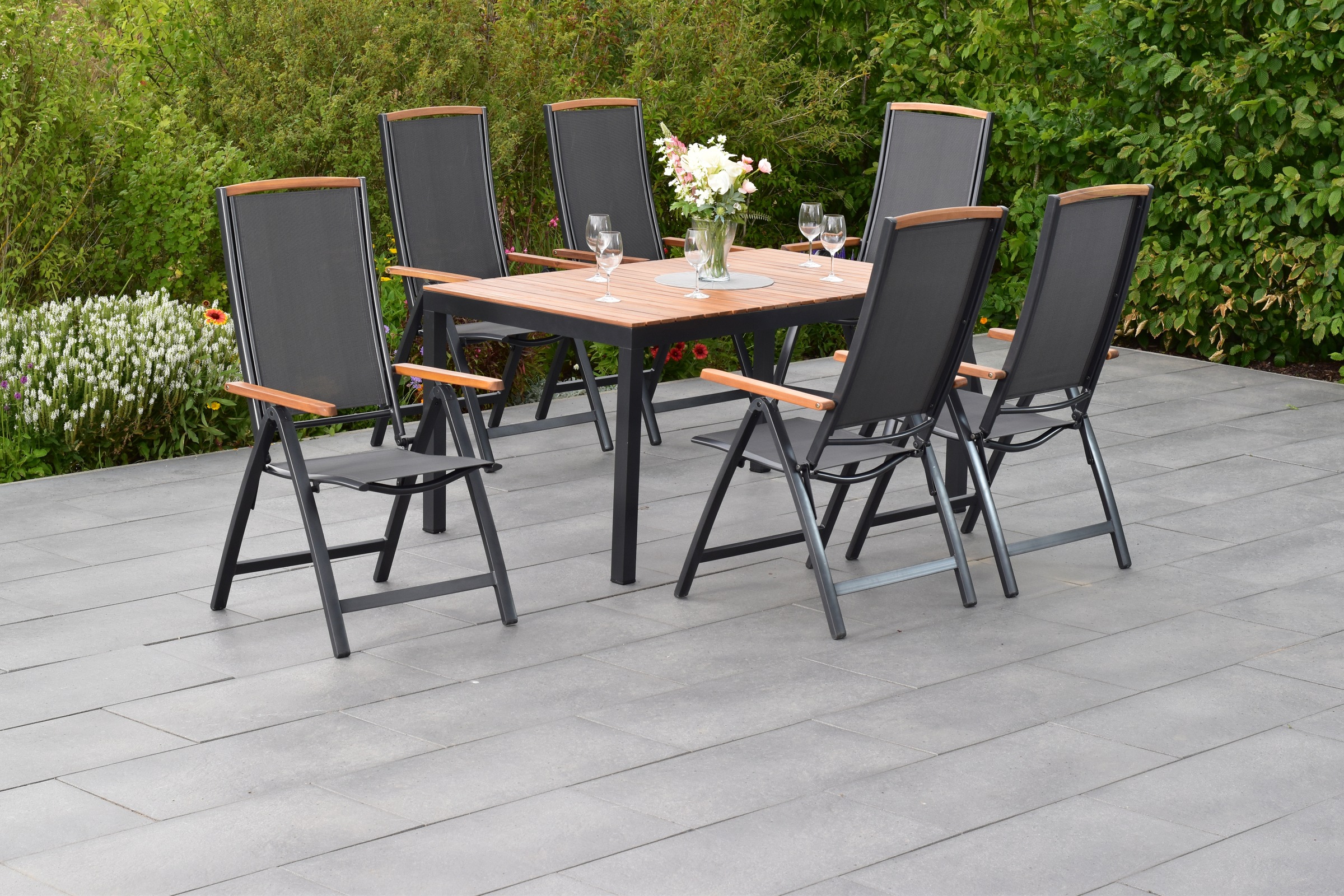 Garten-Essgruppe »»Siena««, (Set, 7 tlg., 5-fach verstellbare Rückenlehne), Tisch:...